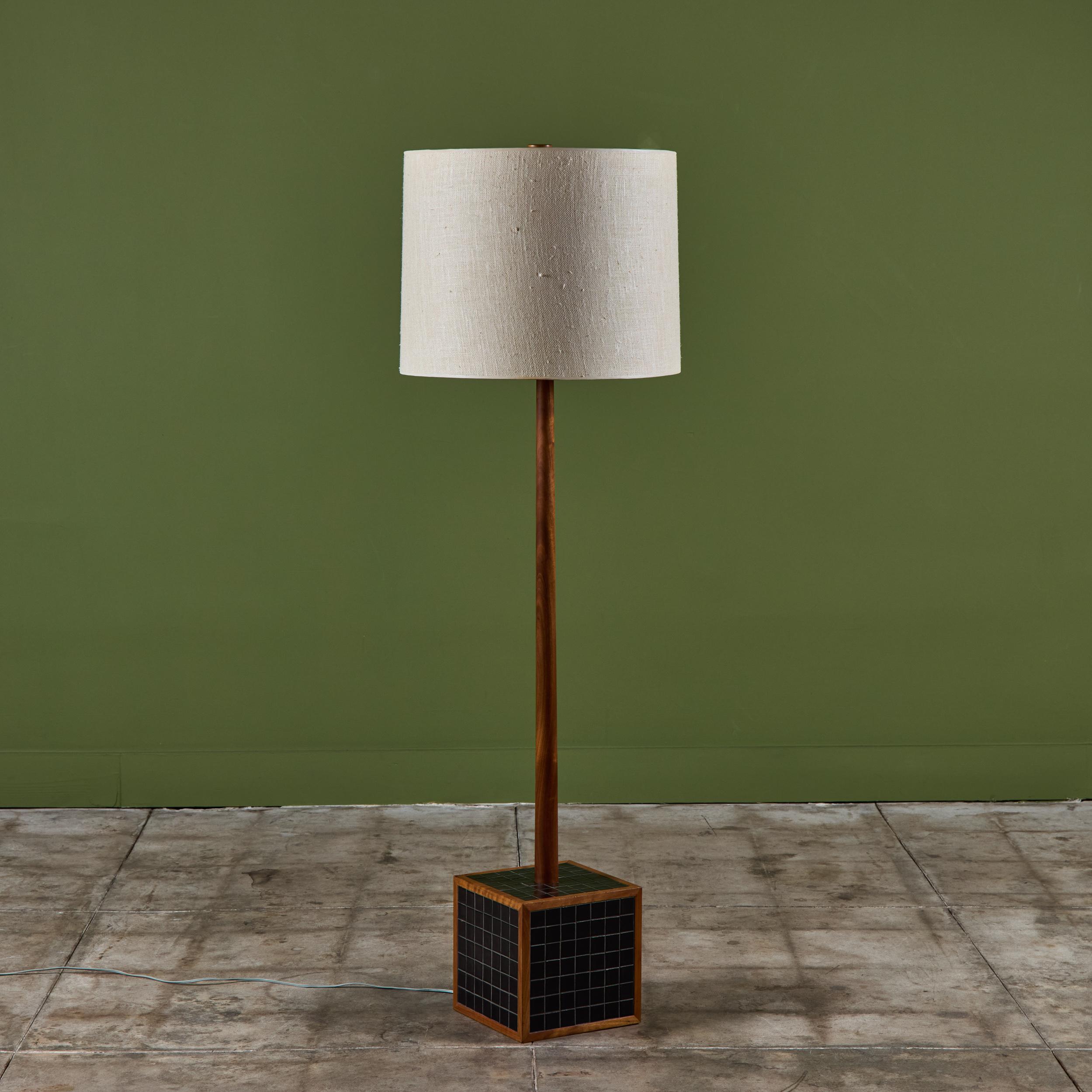 Gordon & Jane Martz Block Floor Lamp with Black Tile Inlay for Marshall Studios For Sale 4