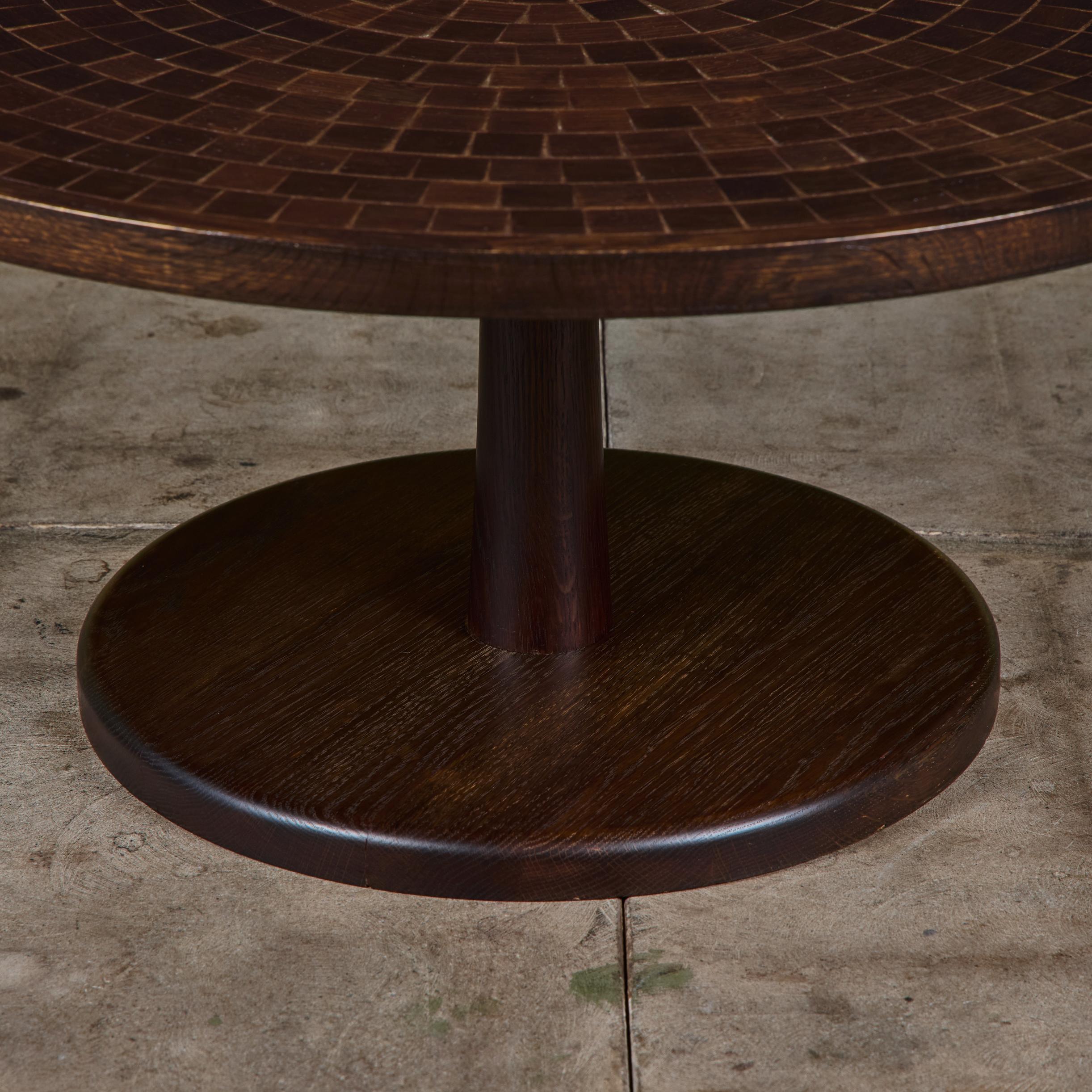 Gordon & Jane Martz Coffee Table with Walnut Mosaic Inlay For Sale 4