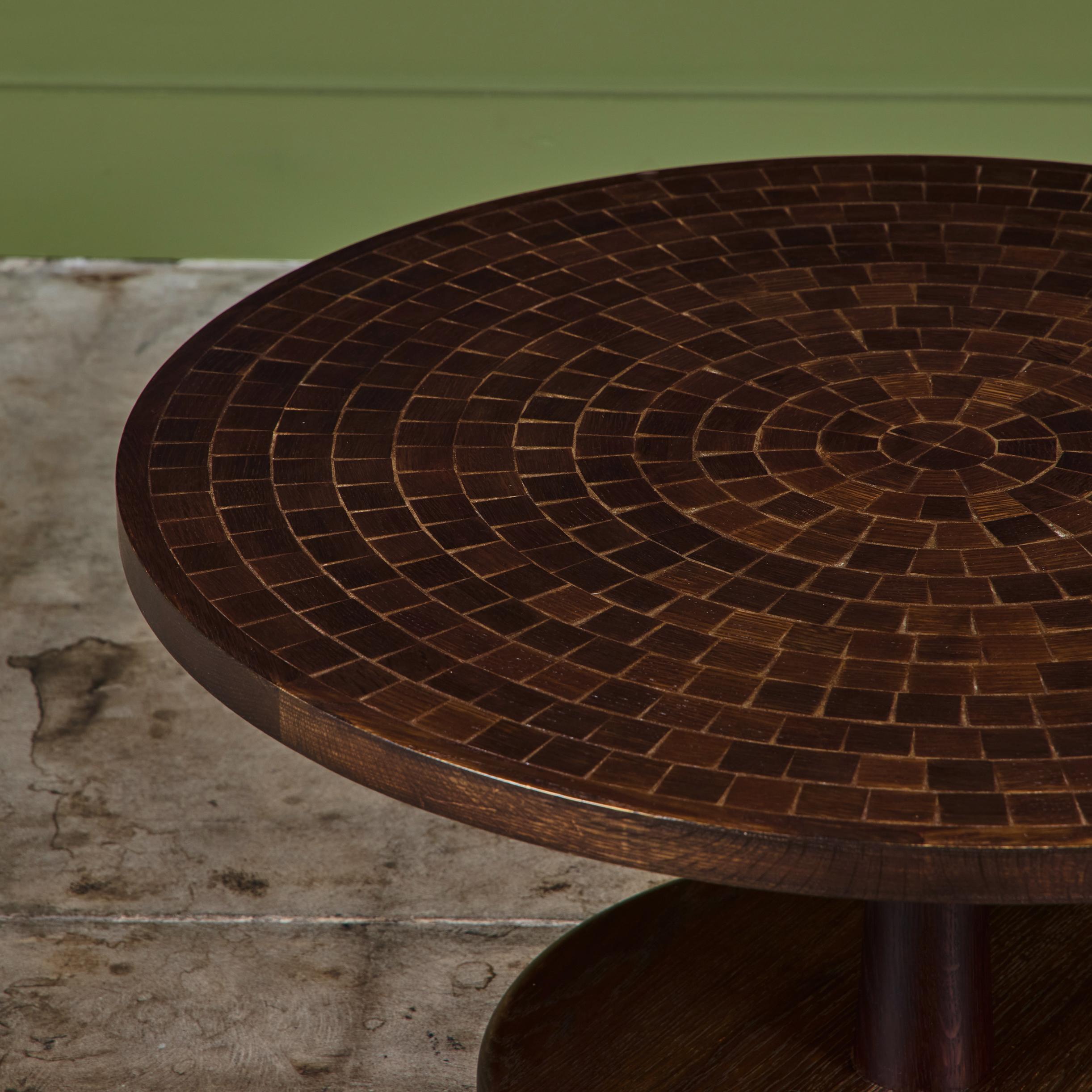 Mid-Century Modern Gordon & Jane Martz Coffee Table with Walnut Mosaic Inlay For Sale