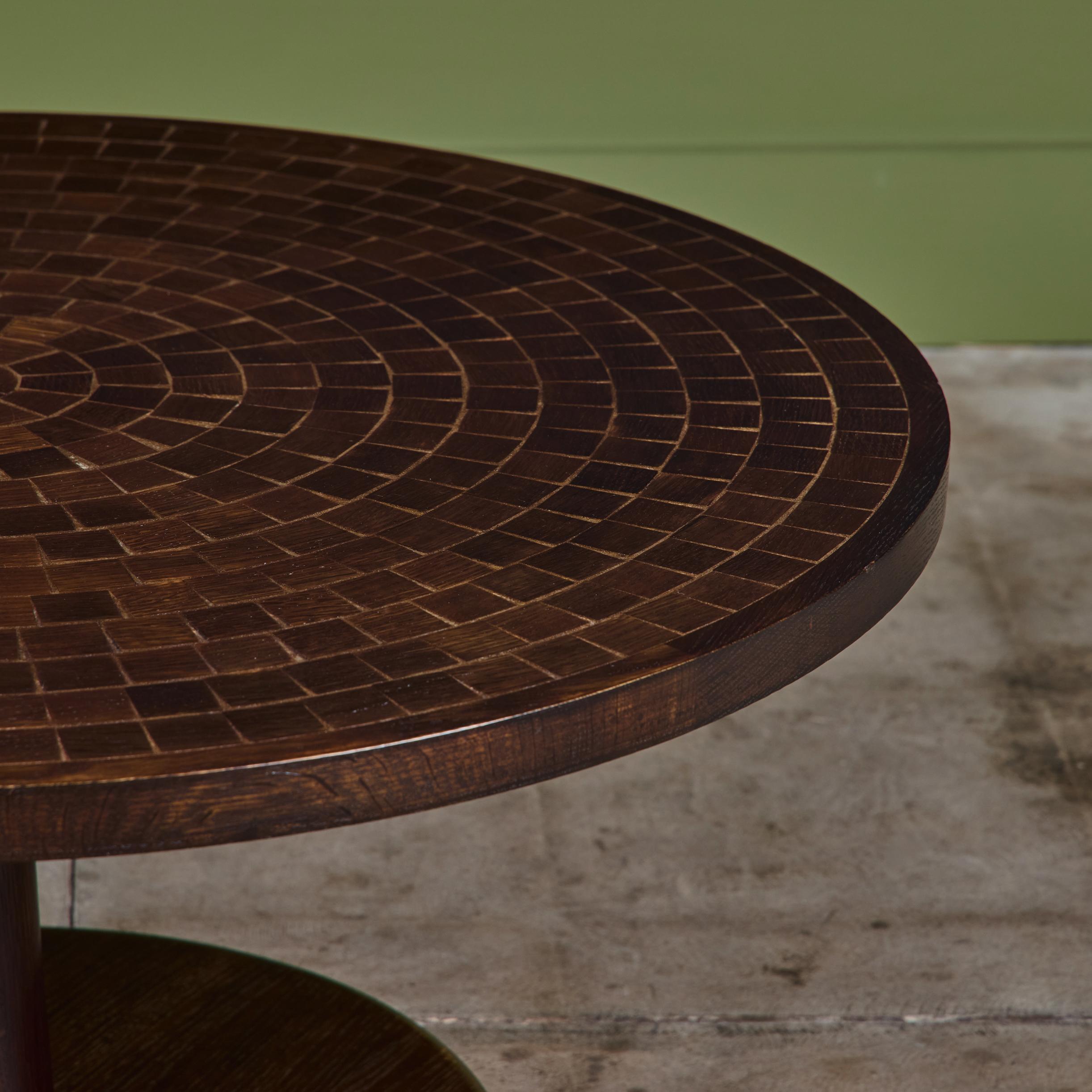 Gordon & Jane Martz Coffee Table with Walnut Mosaic Inlay For Sale 3