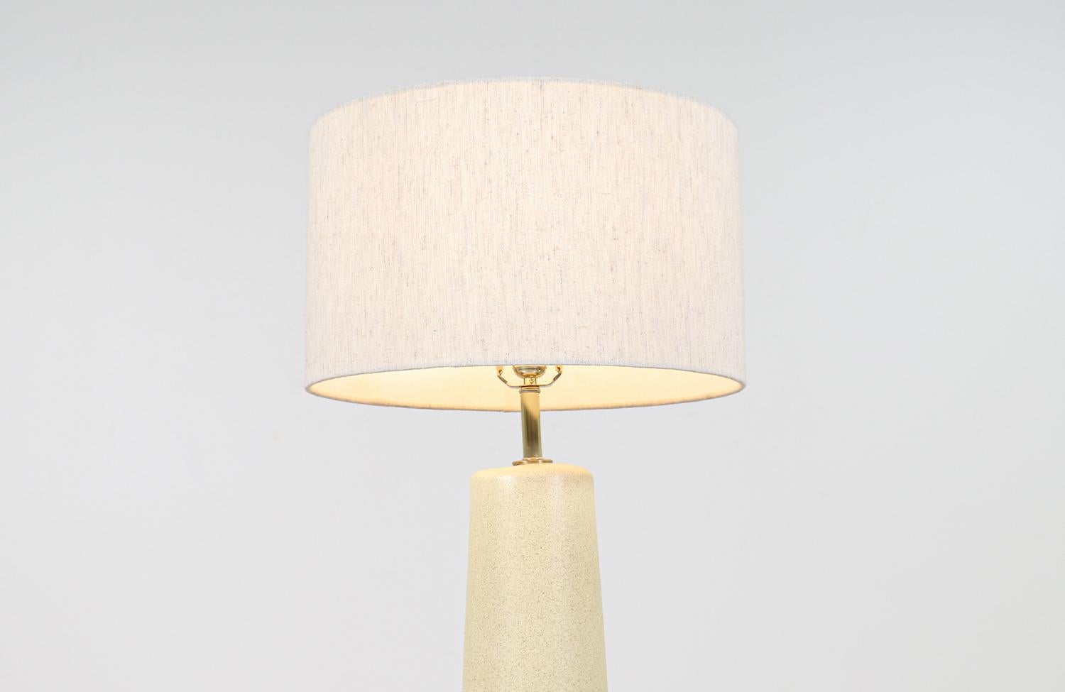 Mid-Century Modern Gordon & Jane Martz Cream Glaze Ceramic Table Lamp for Marshall Studios