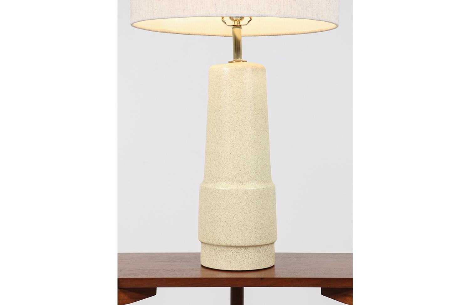 American Gordon & Jane Martz Cream Glaze Ceramic Table Lamp for Marshall Studios