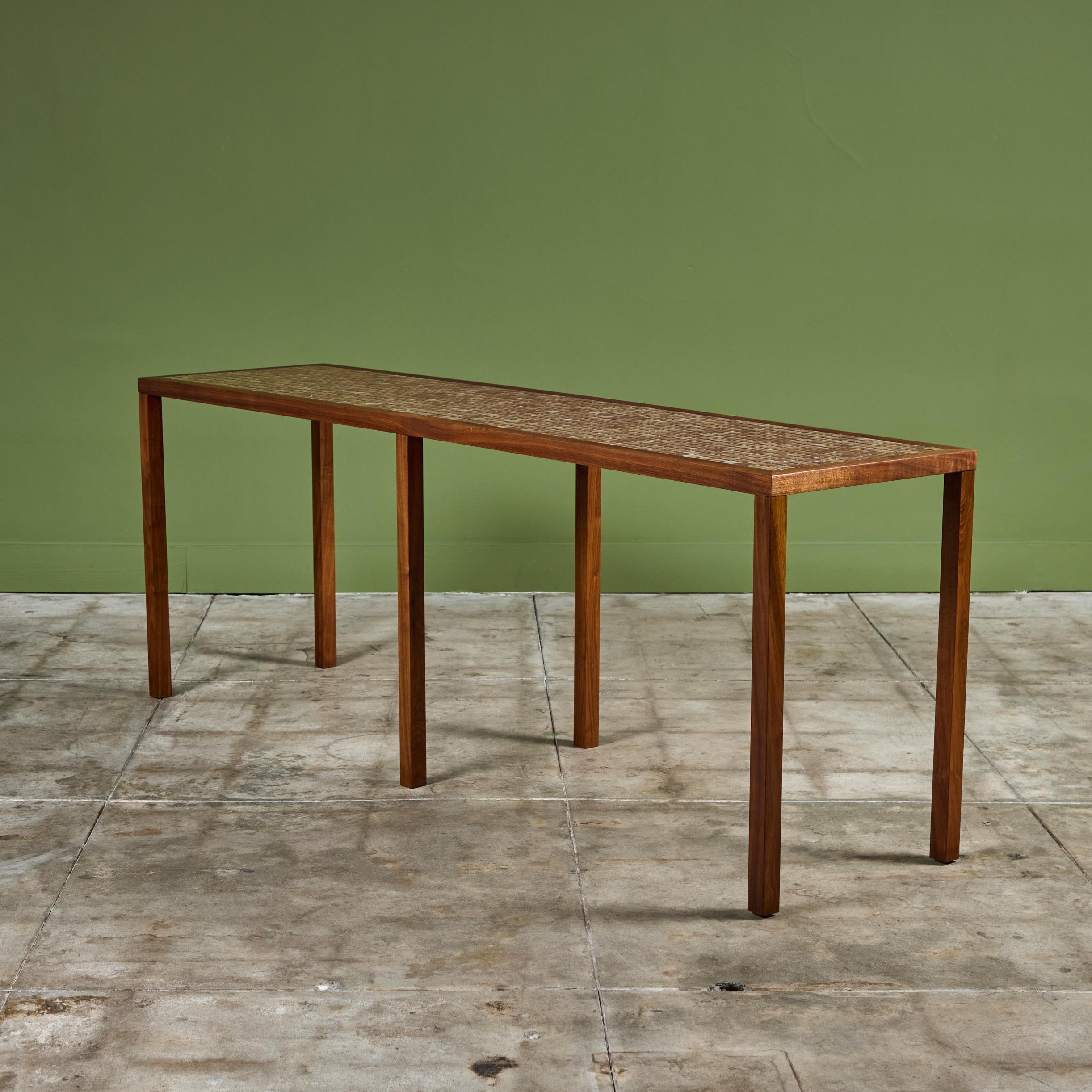 American Gordon & Jane Martz Extra Long Mosaic Tile Console Table For Sale