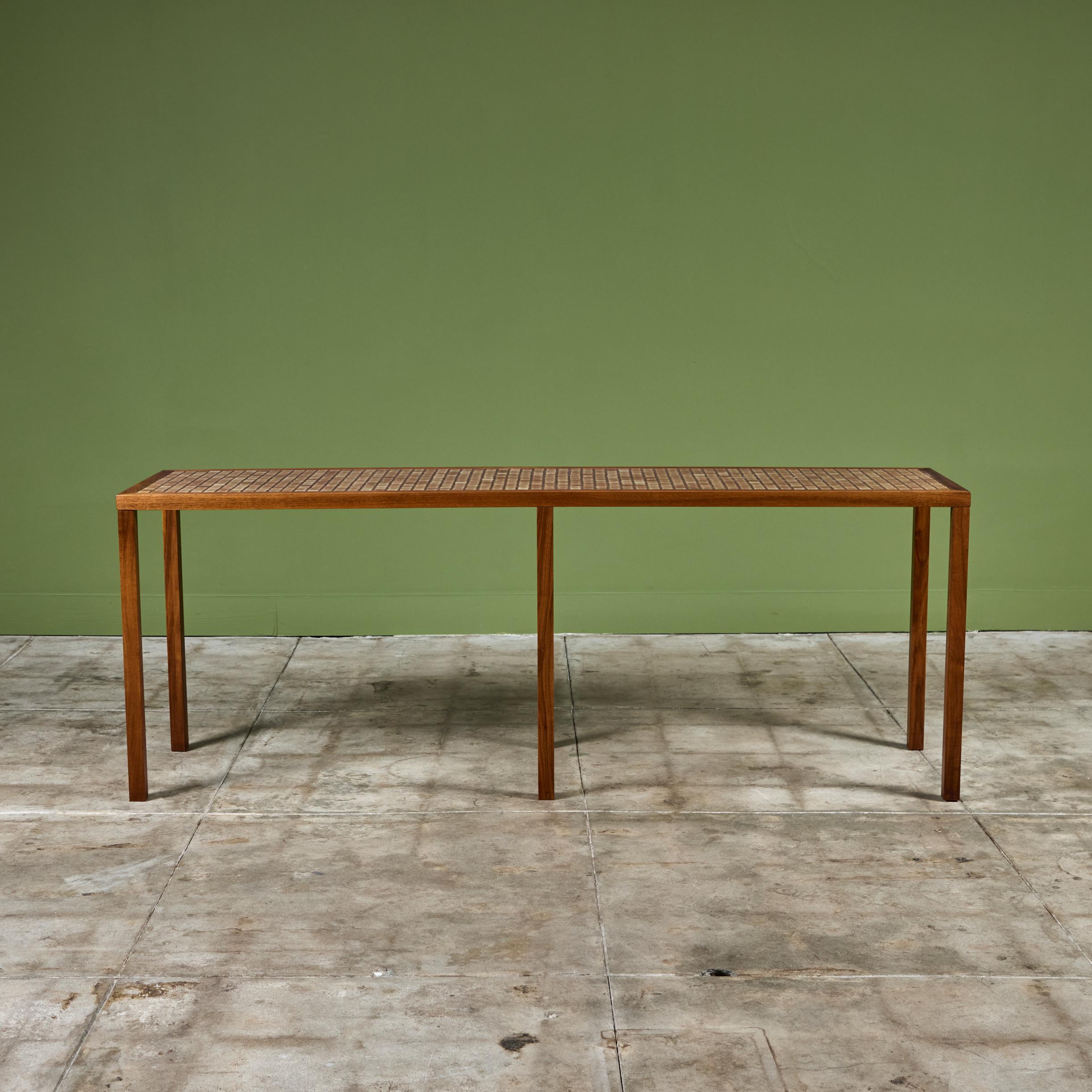 Gordon & Jane Martz Extra Long Mosaic Tile Console Table In Excellent Condition For Sale In Los Angeles, CA