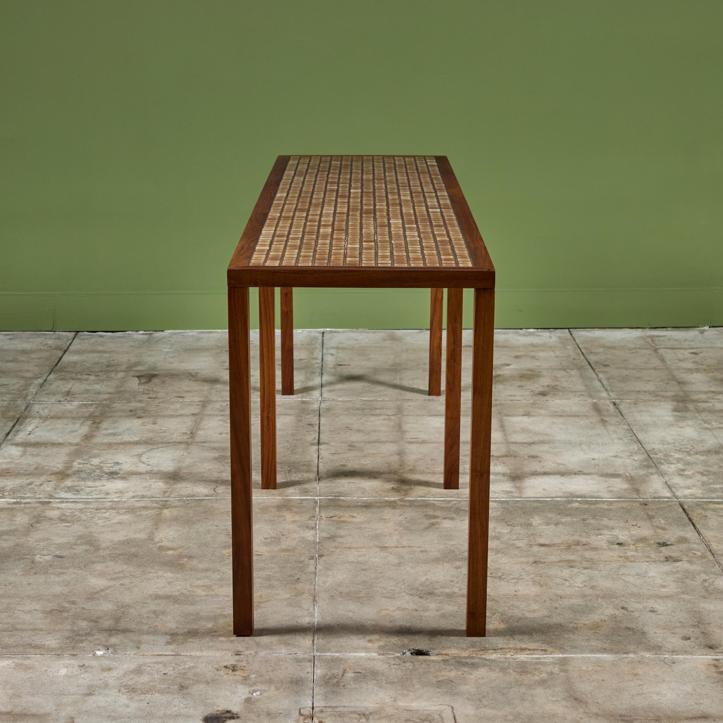 20th Century Gordon & Jane Martz Extra Long Mosaic Tile Console Table For Sale