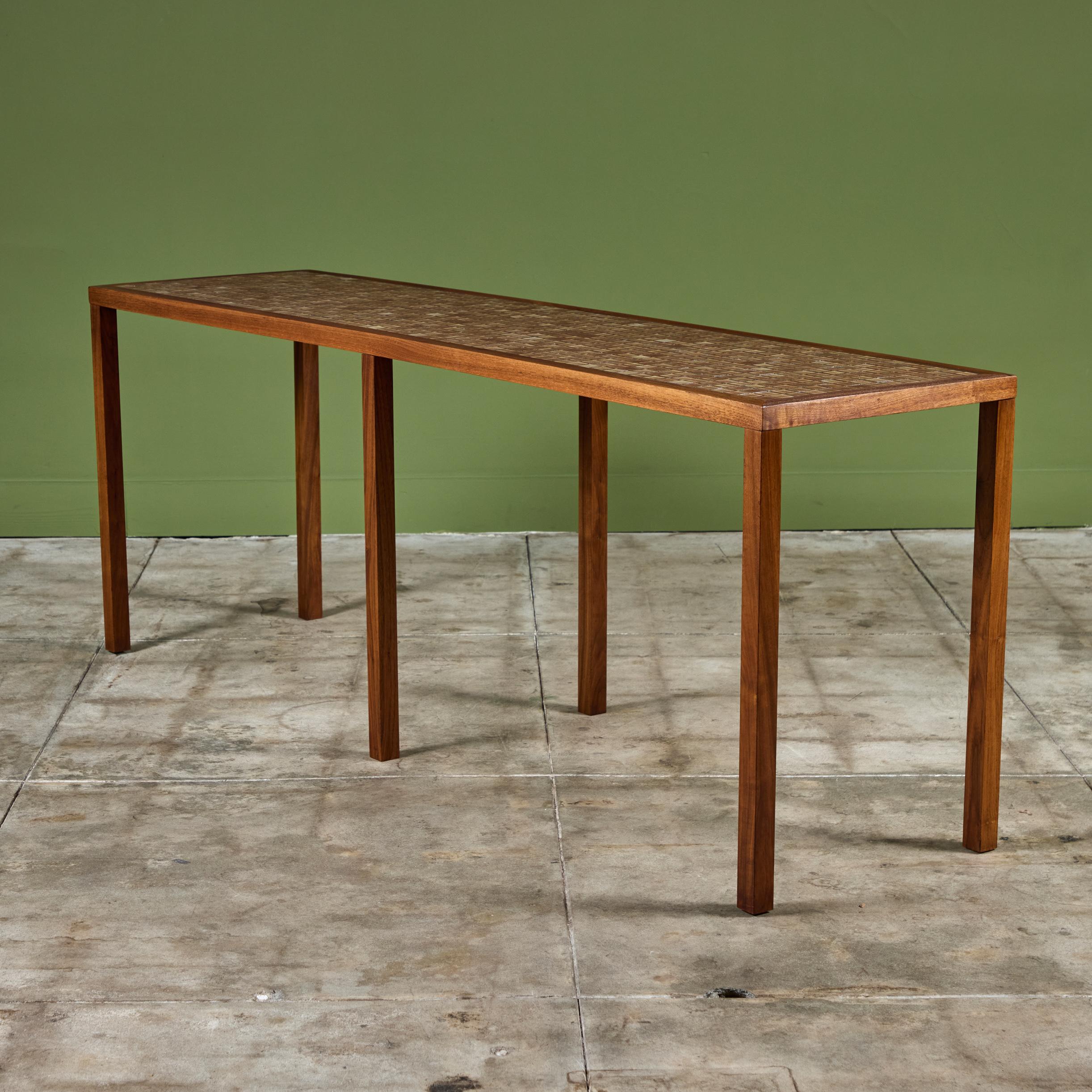 Ceramic Gordon & Jane Martz Extra Long Mosaic Tile Console Table For Sale