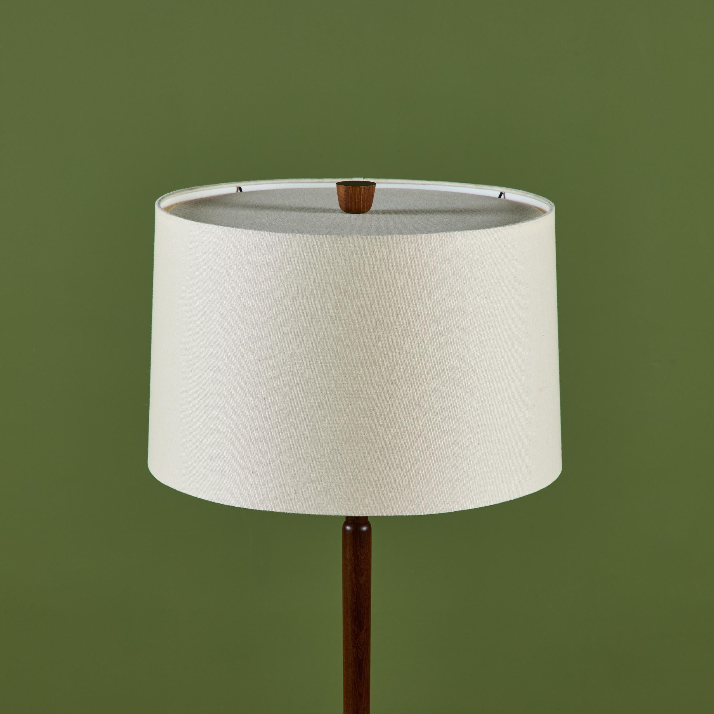 Gordon & Jane Martz Floor Lamp with Black Coin Tile Mosaic Side Table For Sale 3