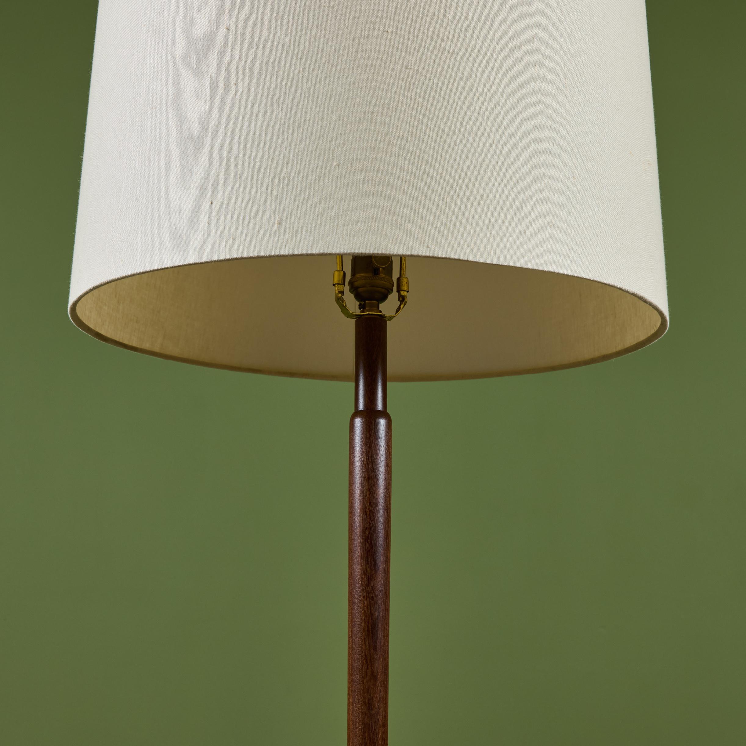 Gordon & Jane Martz Floor Lamp with Black Coin Tile Mosaic Side Table For Sale 4