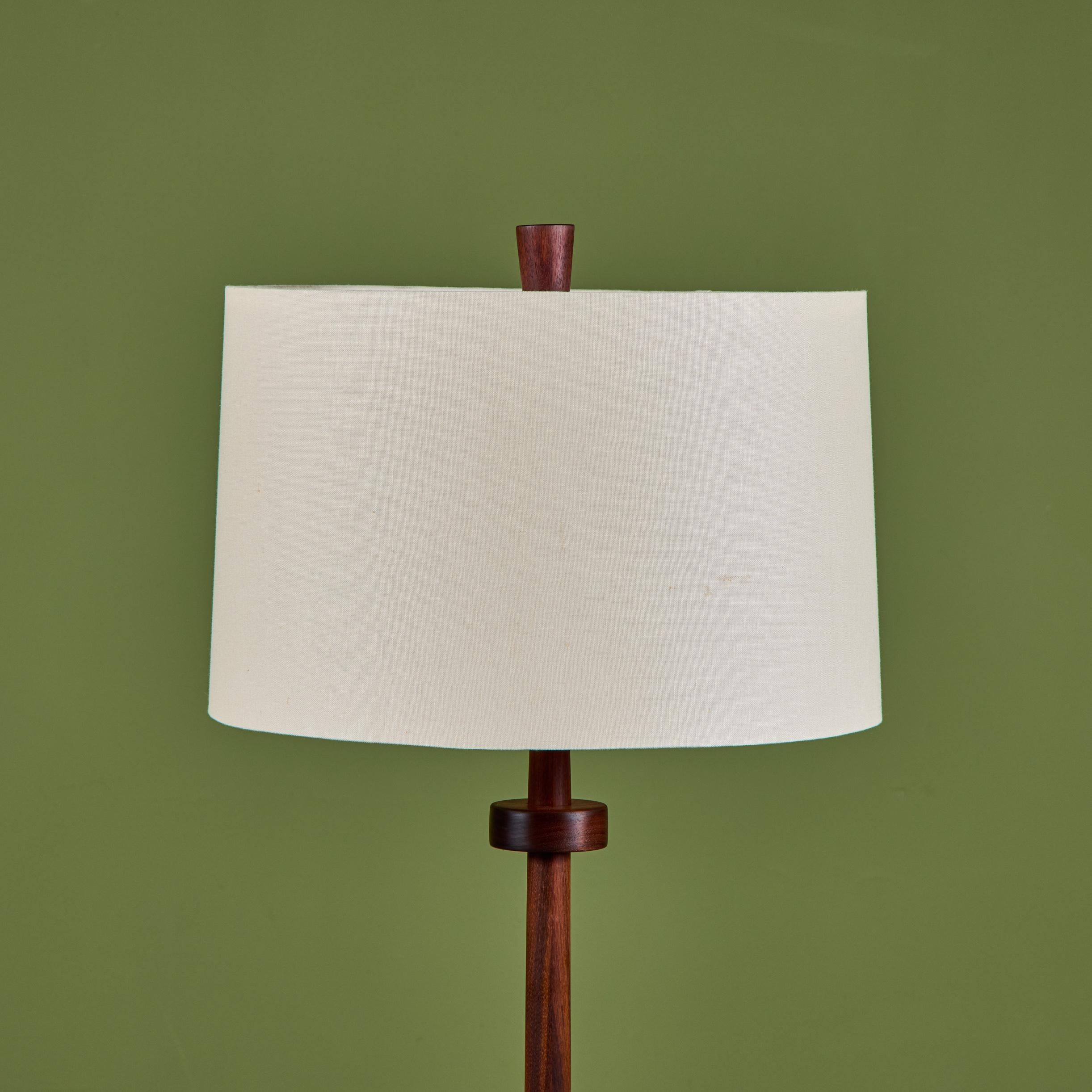 Gordon & Jane Martz Floor Lamp with Tan Speckle Glazed Square Mosaic Side Table For Sale 6