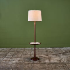 Gordon & Jane Martz Floor Lamp with White Coin Tile Mosaic Side Table