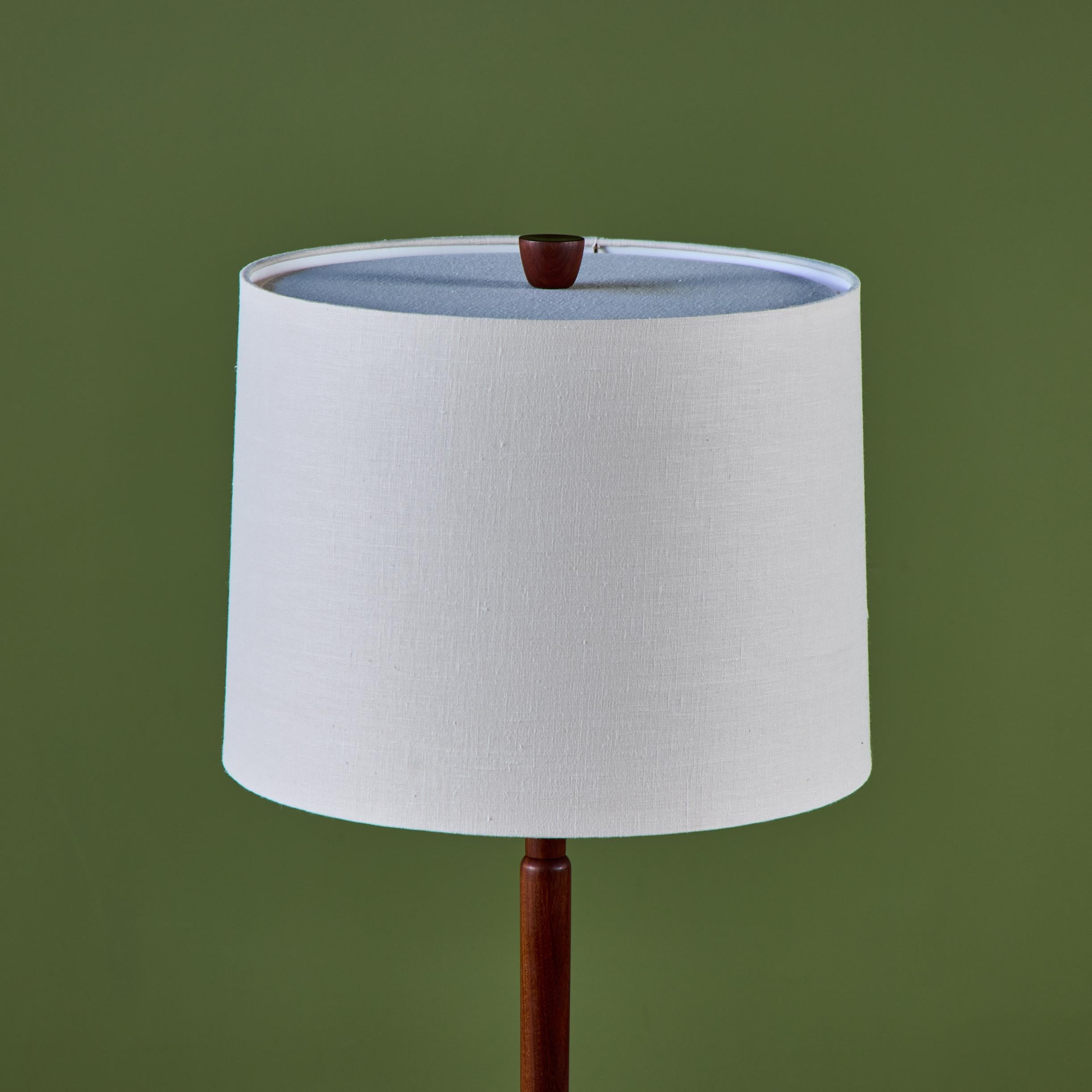 Gordon & Jane Martz Floor Lamp with White Coin Tile Mosaic Side Table For Sale 1