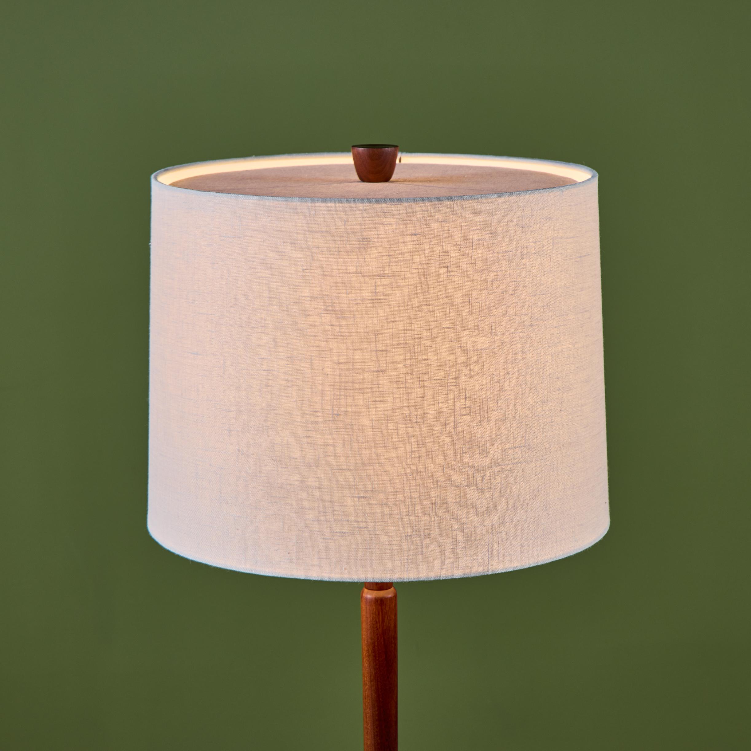 Gordon & Jane Martz Floor Lamp with White Coin Tile Mosaic Side Table For Sale 2