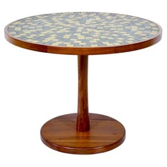Gordon & Jane Martz for Marshall Studios Walnut and Tile Pedestal Table, C. 1960