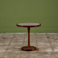 Gordon & Jane Martz Gray Coin Tile Mosaic Side Table