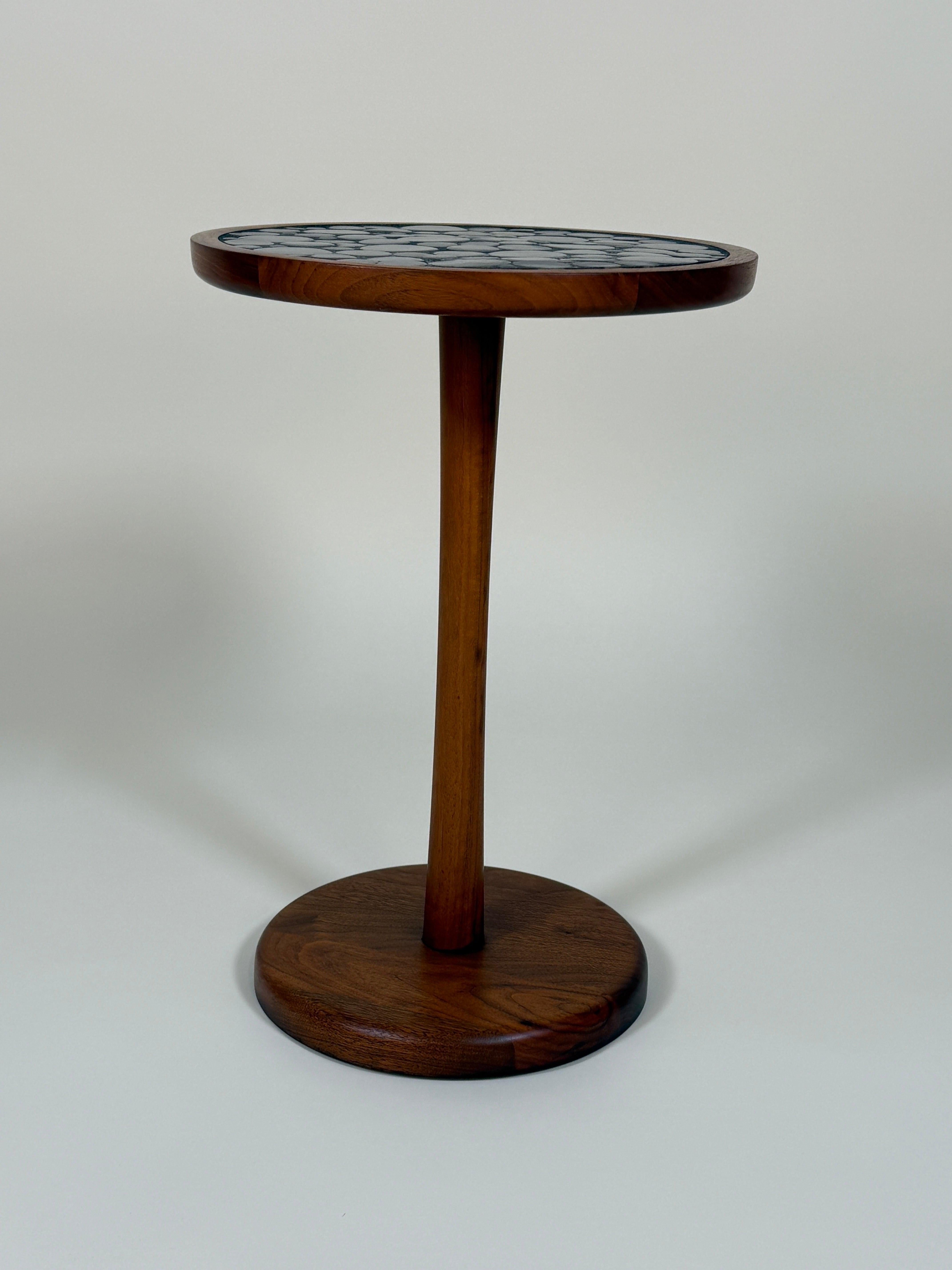 Mid-20th Century Gordon & Jane Martz Gray Coin Tile Mosaic Side Table For Sale
