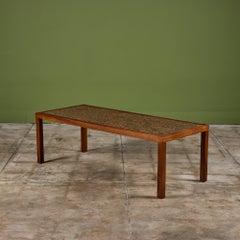 Gordon & Jane Martz Green Speckle Glazed Coin Tile Coffee Table