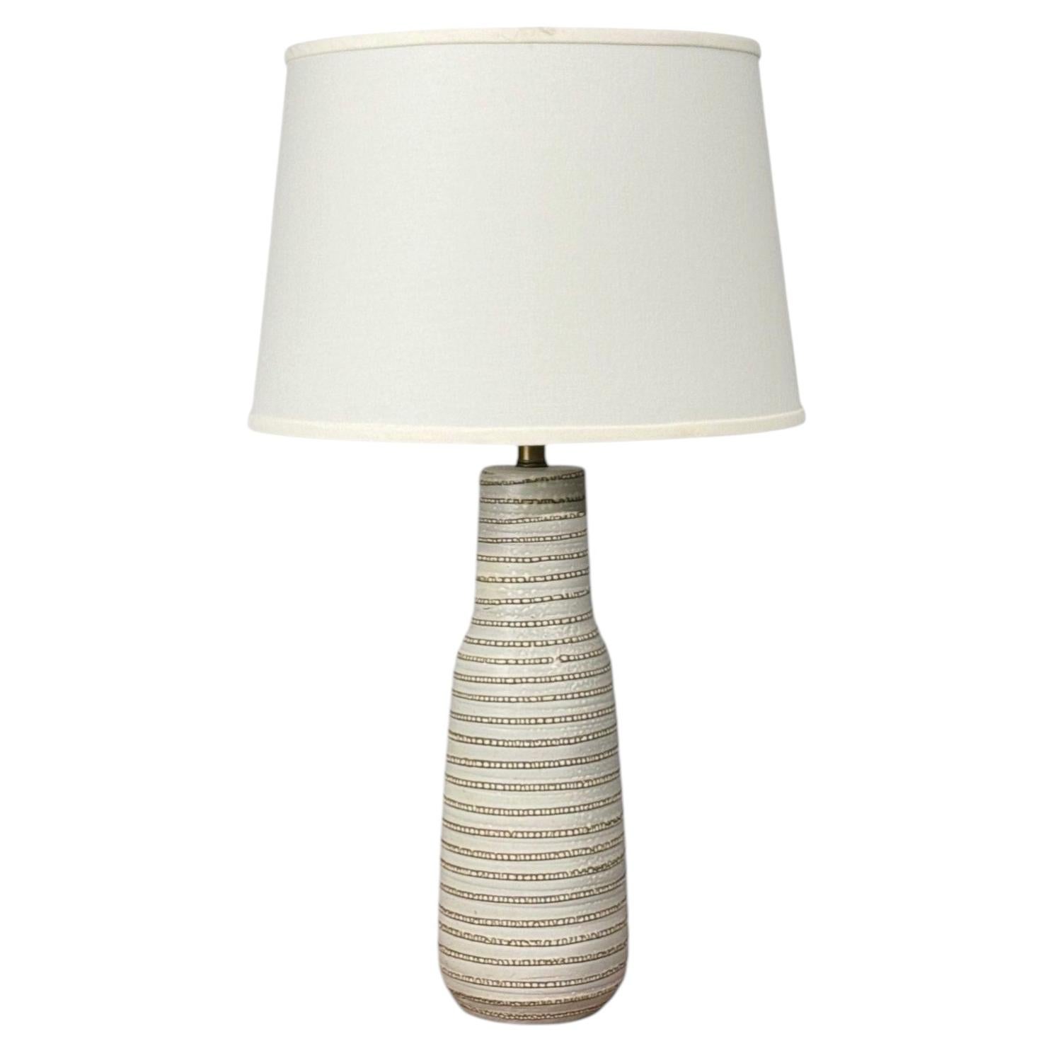 Gordon & Jane Martz, Large Table Lamp, Light Grey Ceramic, USA, 1960s For Sale