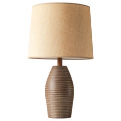 Gordon & Jane Martz / Marshall Studios Ceramic Pottery Table Lamp — Matte Brown