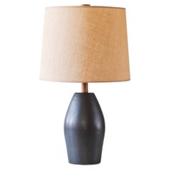 Gordon & Jane Martz / Marshall Studios Ceramic Table Lamp, Black Matte Glaze
