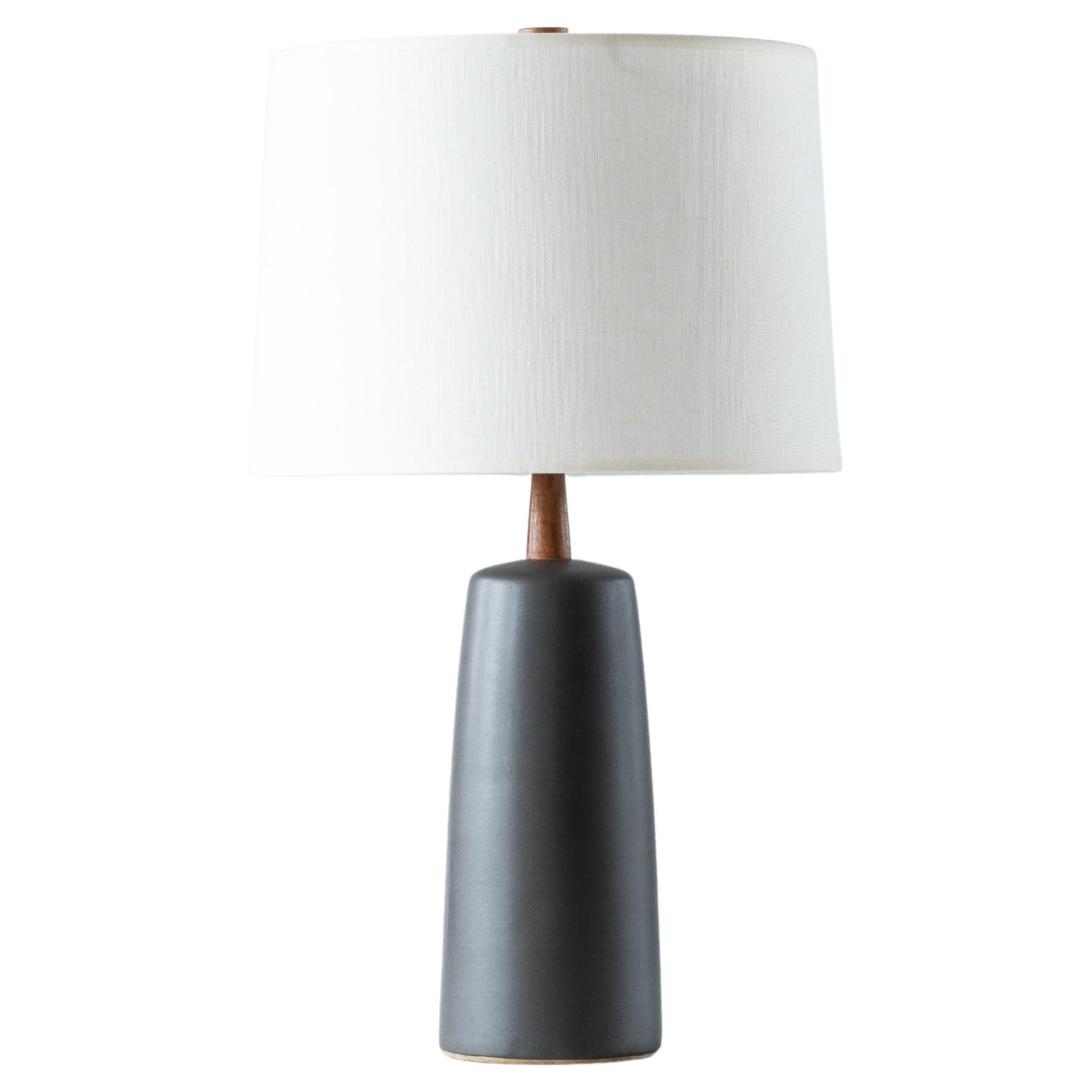 Gordon & Jane Martz / Marshall Studios Ceramic Table Lamp, Matte Black Glaze