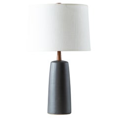 Gordon & Jane Martz / Marshall Studios Ceramic Table Lamp, Matte Black Glaze