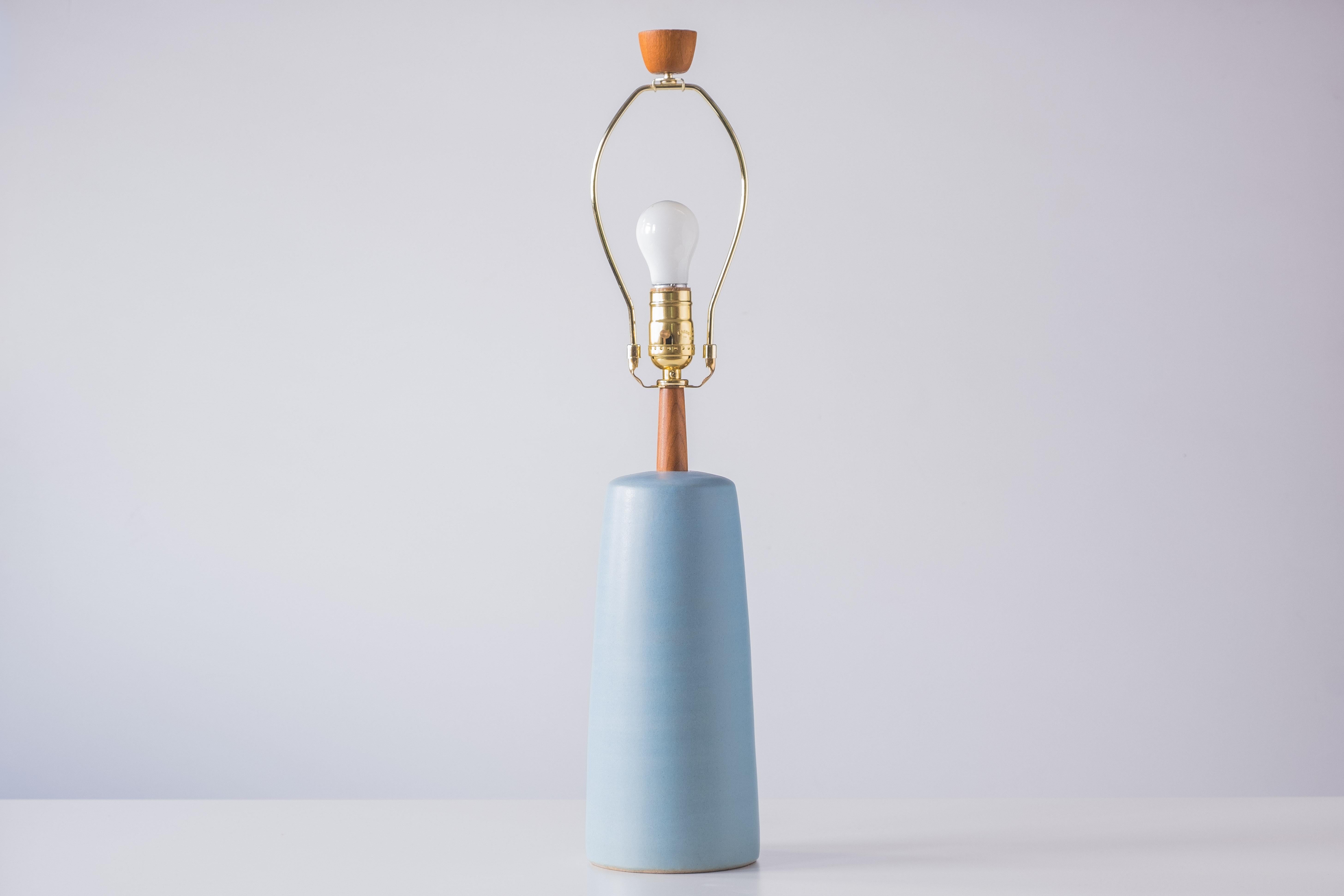 American Gordon & Jane Martz / Marshall Studios Ceramic Table Lamp, Sky Blue