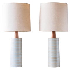 Gordon & Jane Martz / Marshall Studios Ceramic Table Lamps, Blue Swirl