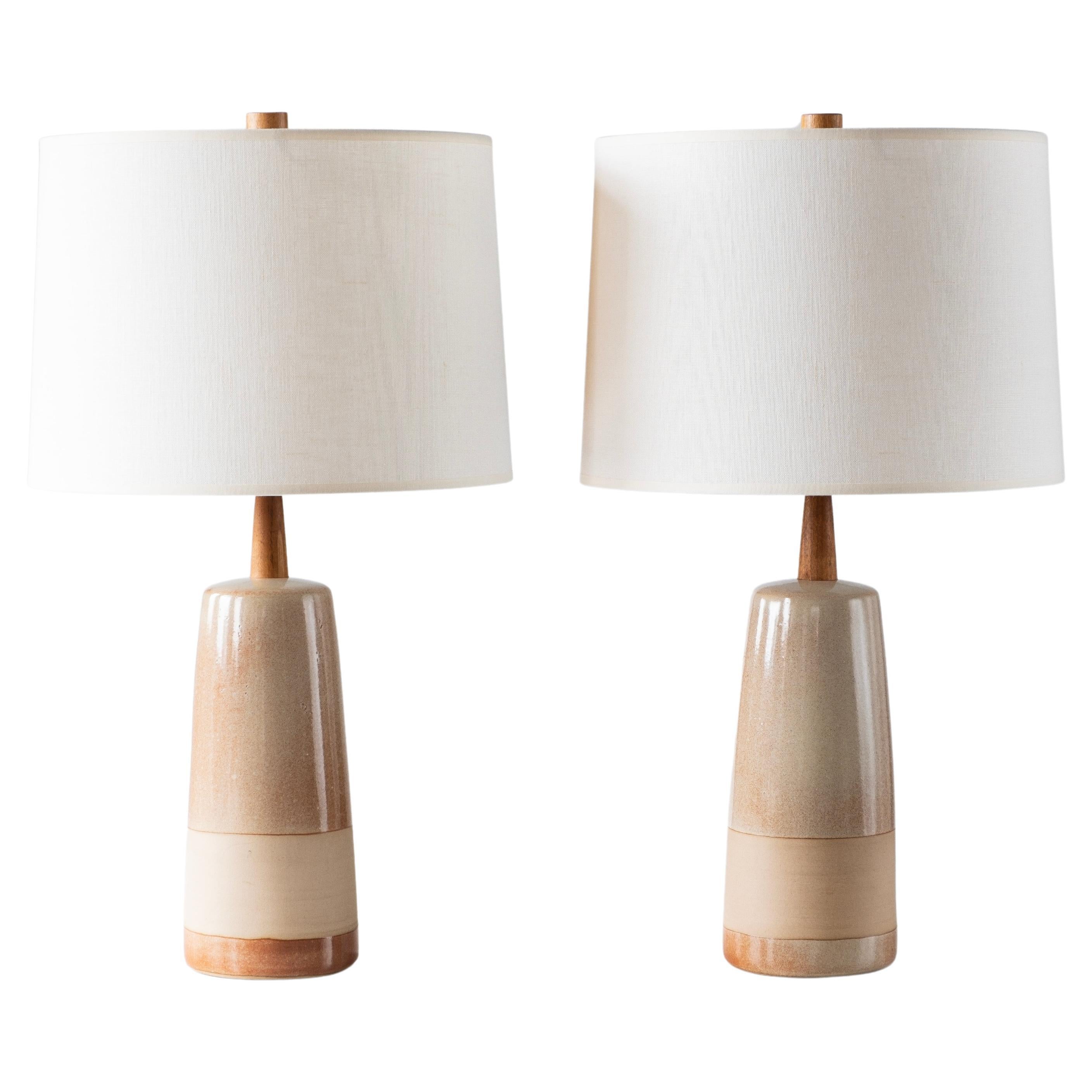 Gordon 
Jane Martz / Marshall Studios Ceramic Table Lamps, Blush Glaze