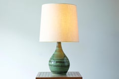 Gordon & Jane Martz / Marshall Studios Ceramic Table Lamps, Green Swirl Glaze