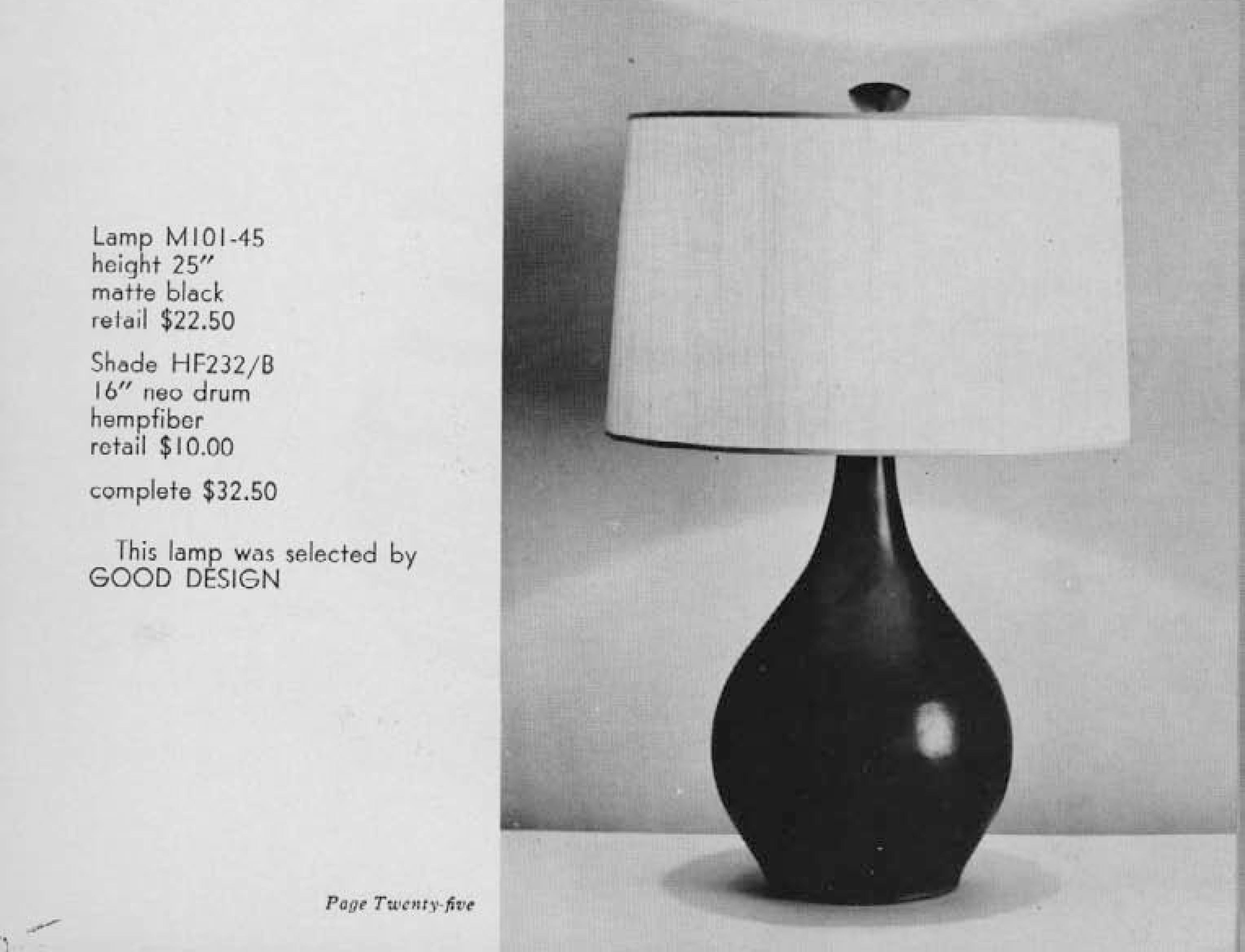 Gordon & Jane Martz / Marshall Studios Ceramic Table Lamps, Gunmetal Black Glaze 8