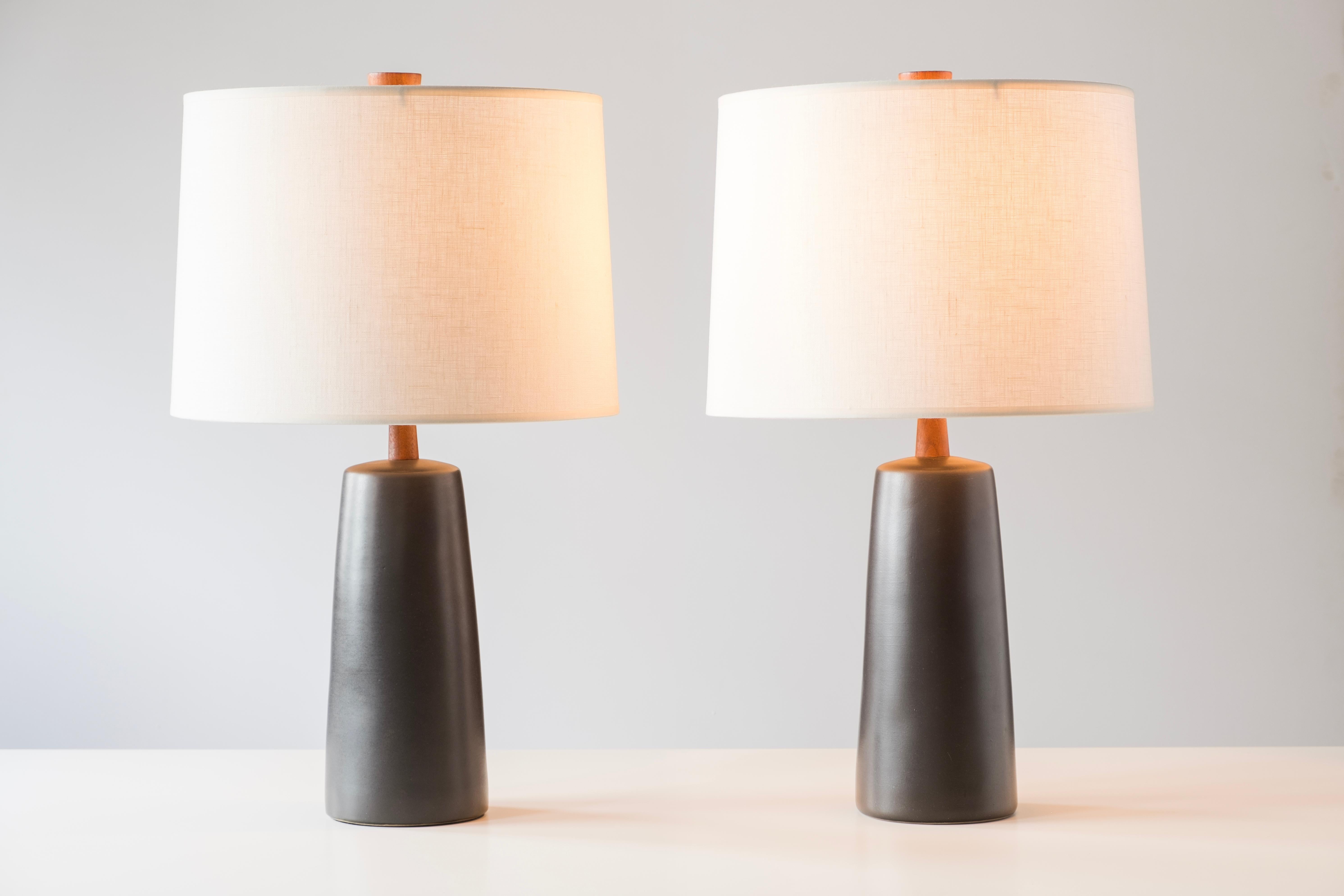 What is it?
—
Another gem from the masters of mid-century lightning – Gordon and Jane Martz. Not too big, not too small – this ceramic lamp is equally at home on an end table or credenza as it is on a dresser or bedside table.

This signed Martz