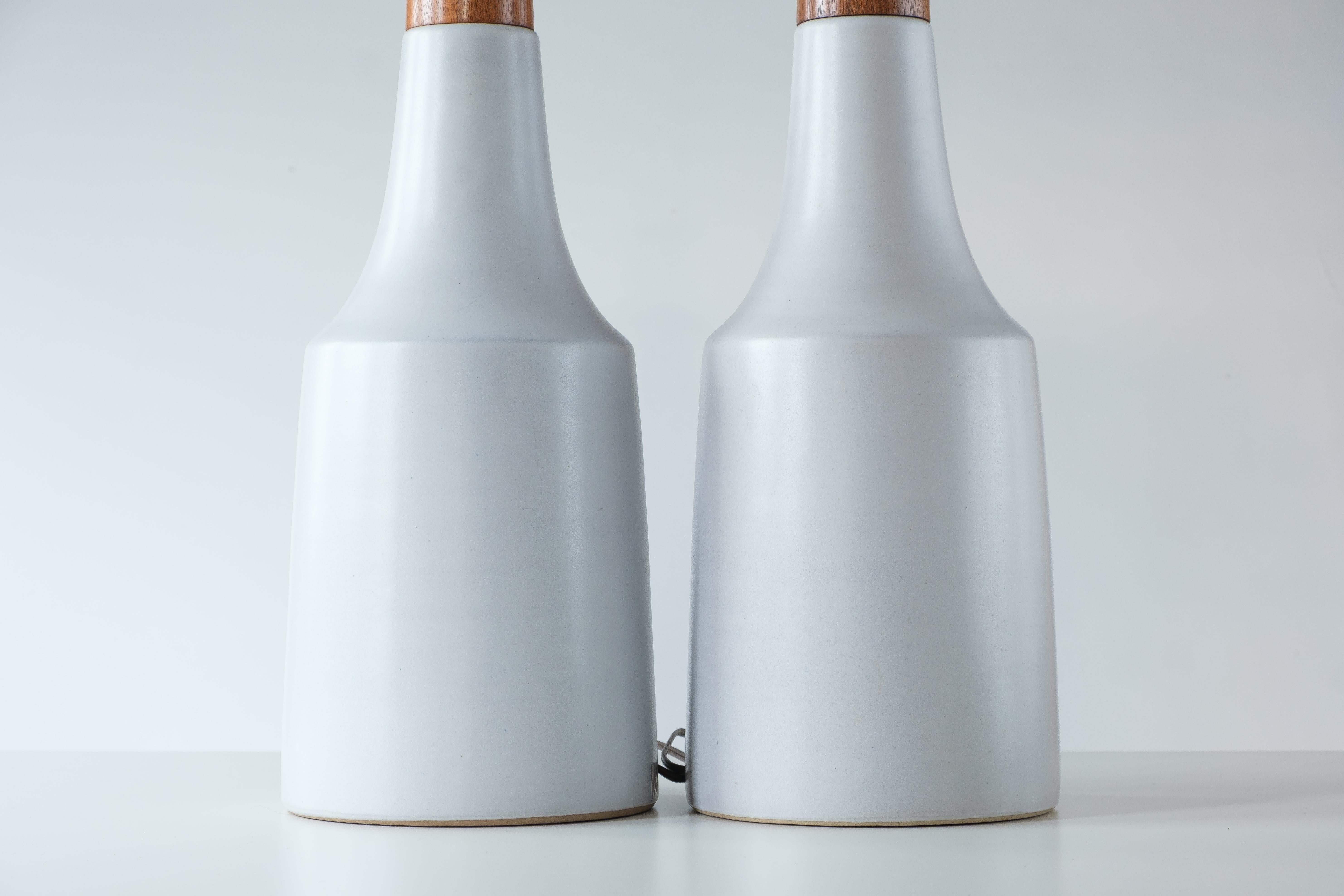 Lampes de table en céramique Gordon & Jane Martz / Marshall Studios, glaçure blanche mate en vente 5