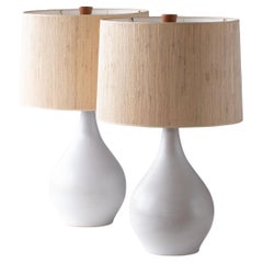 Vintage Gordon & Jane Martz / Marshall Studios Ceramic Table Lamps, Matte White Glaze
