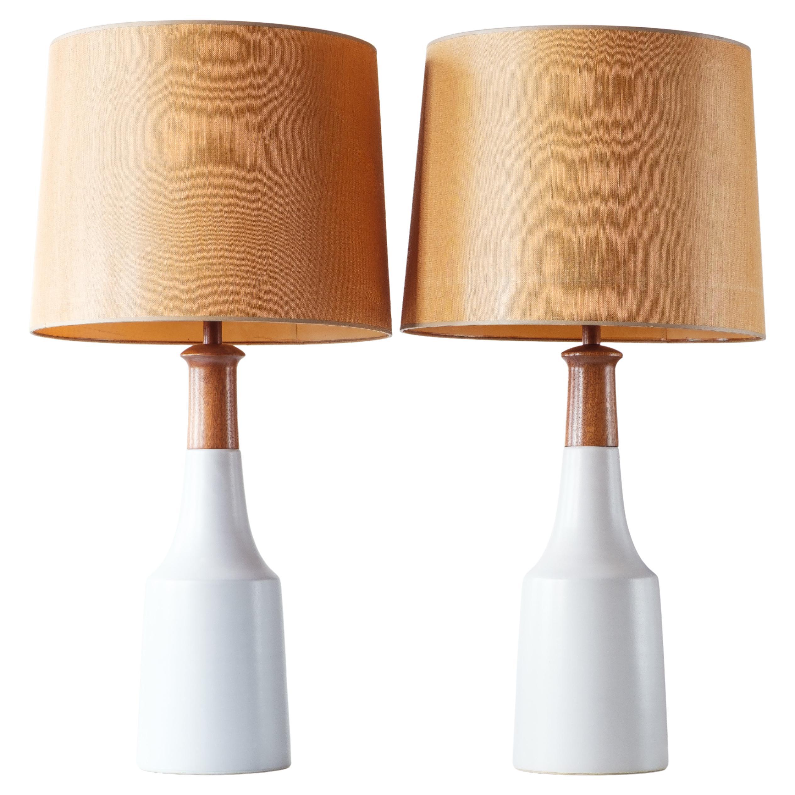 Lampes de table en céramique Gordon & Jane Martz / Marshall Studios, glaçure blanche mate