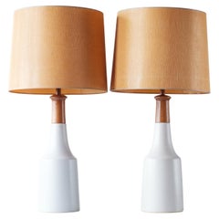 Lampes de table en céramique Gordon & Jane Martz / Marshall Studios, glaçure blanche mate Lampes de table en céramique Gordon & Jane Martz / Marshall Studios, glaçure blanche mate