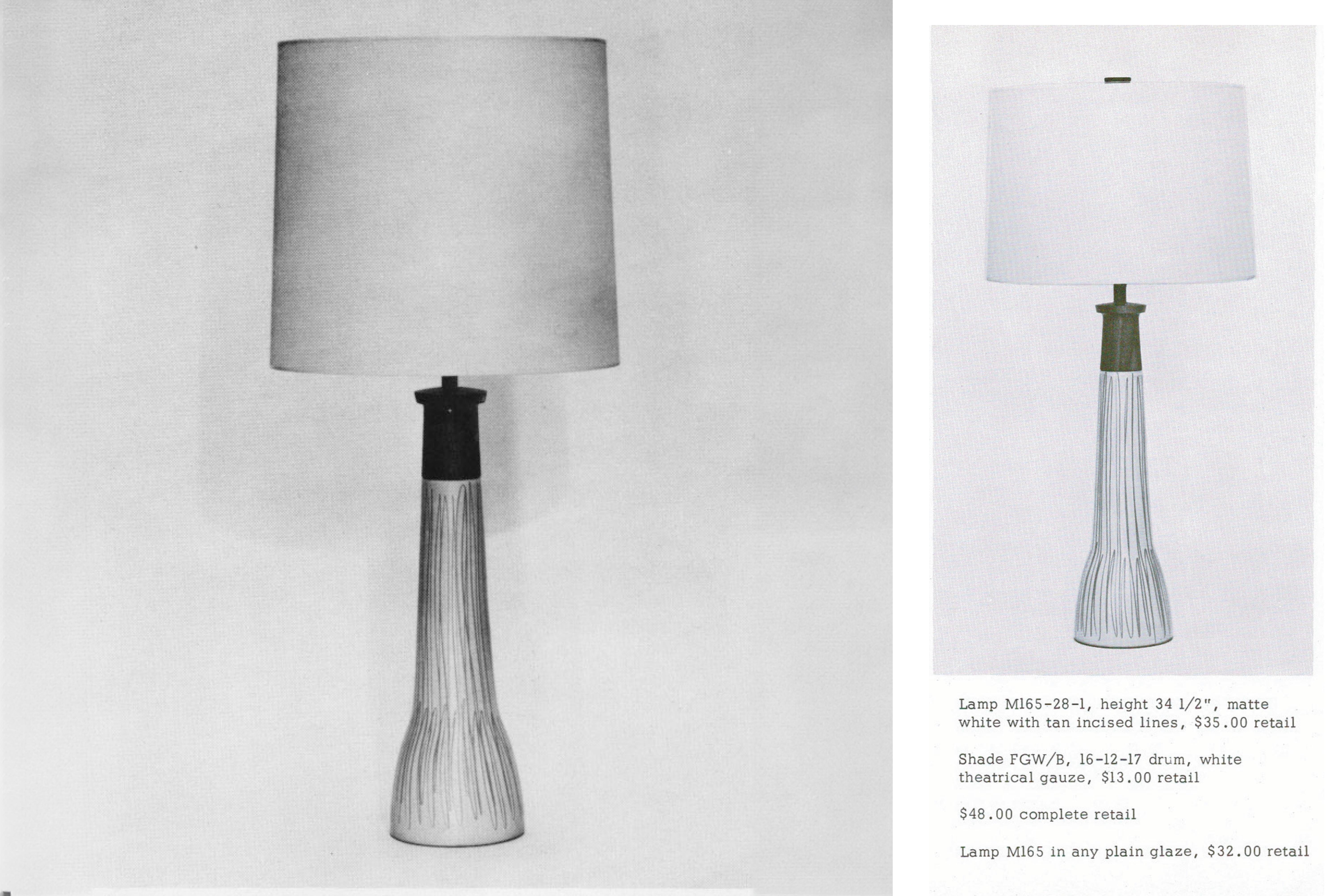 Gordon & Jane Martz / Marshall Studios Ceramic Table Lamps, White Glaze For Sale 8
