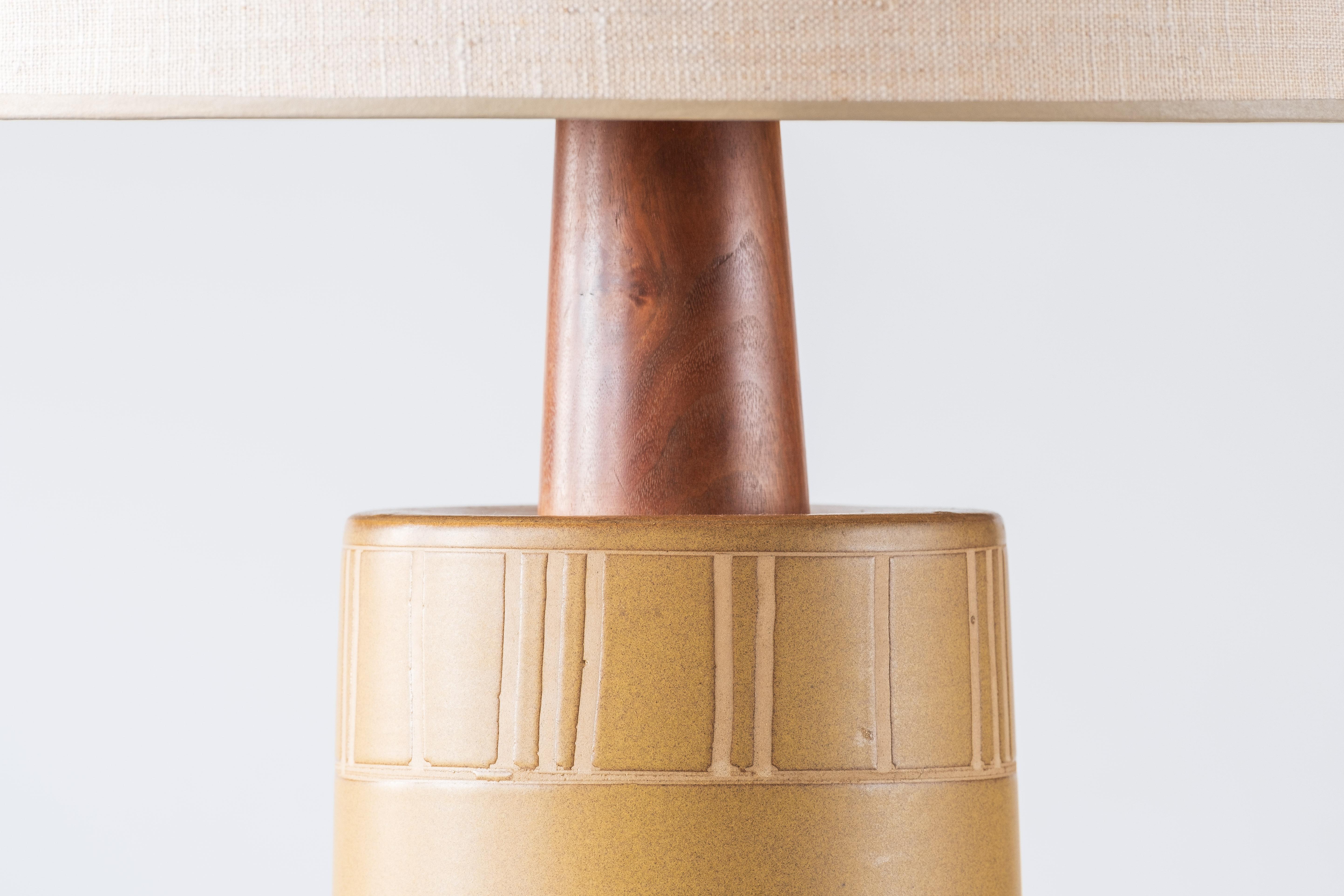 Gordon & Jane Martz / Marshall Studios Ceramic Table Lamps, Yellow Incised 2
