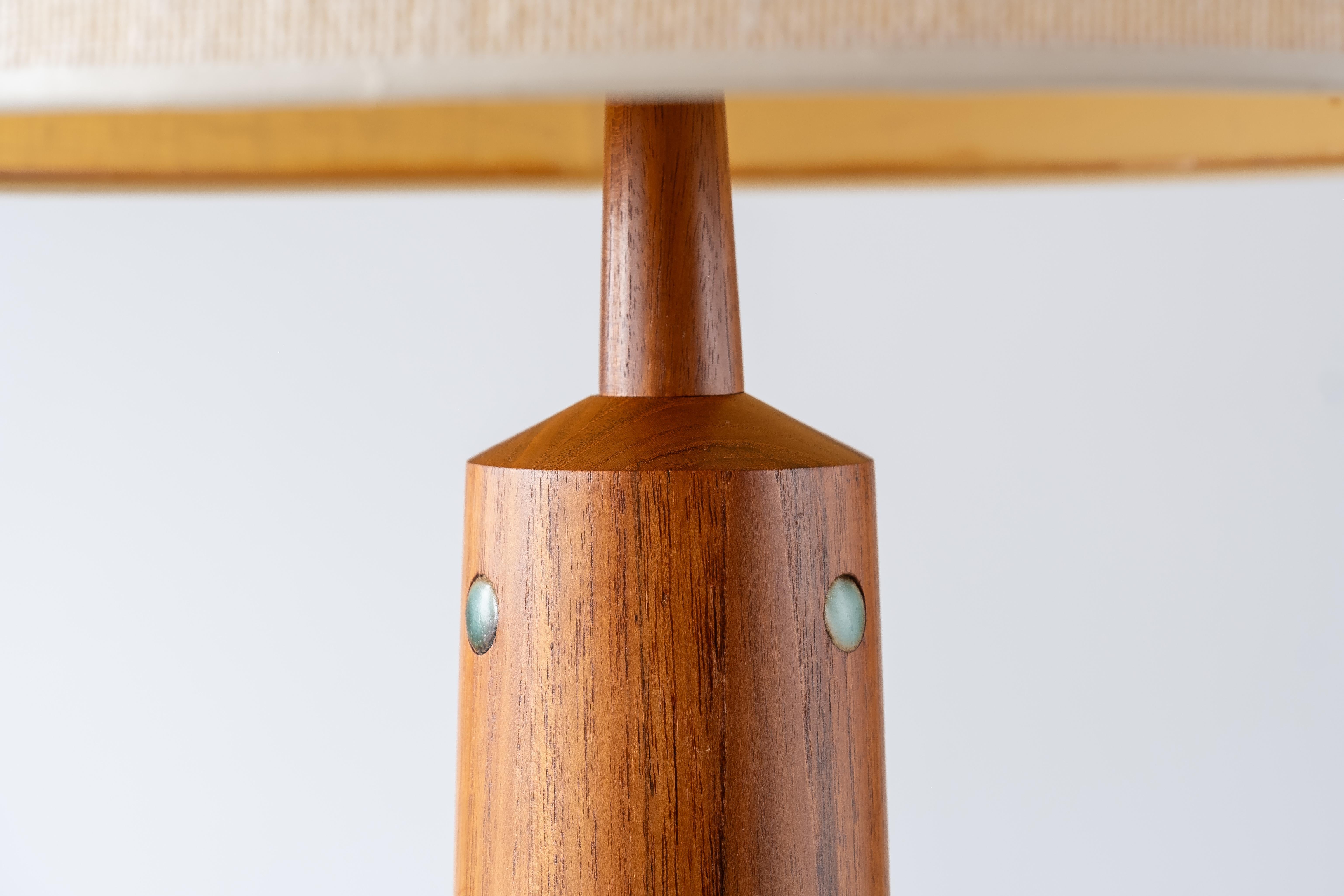 Gordon & Jane Martz / Marshall Studios Turned Teak + Ceramic Tile Inlay Lamp 4
