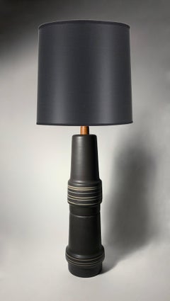 Gordon & Jane Martz Mid Century Stacked Ceramic Pottery Table Lamp in Black