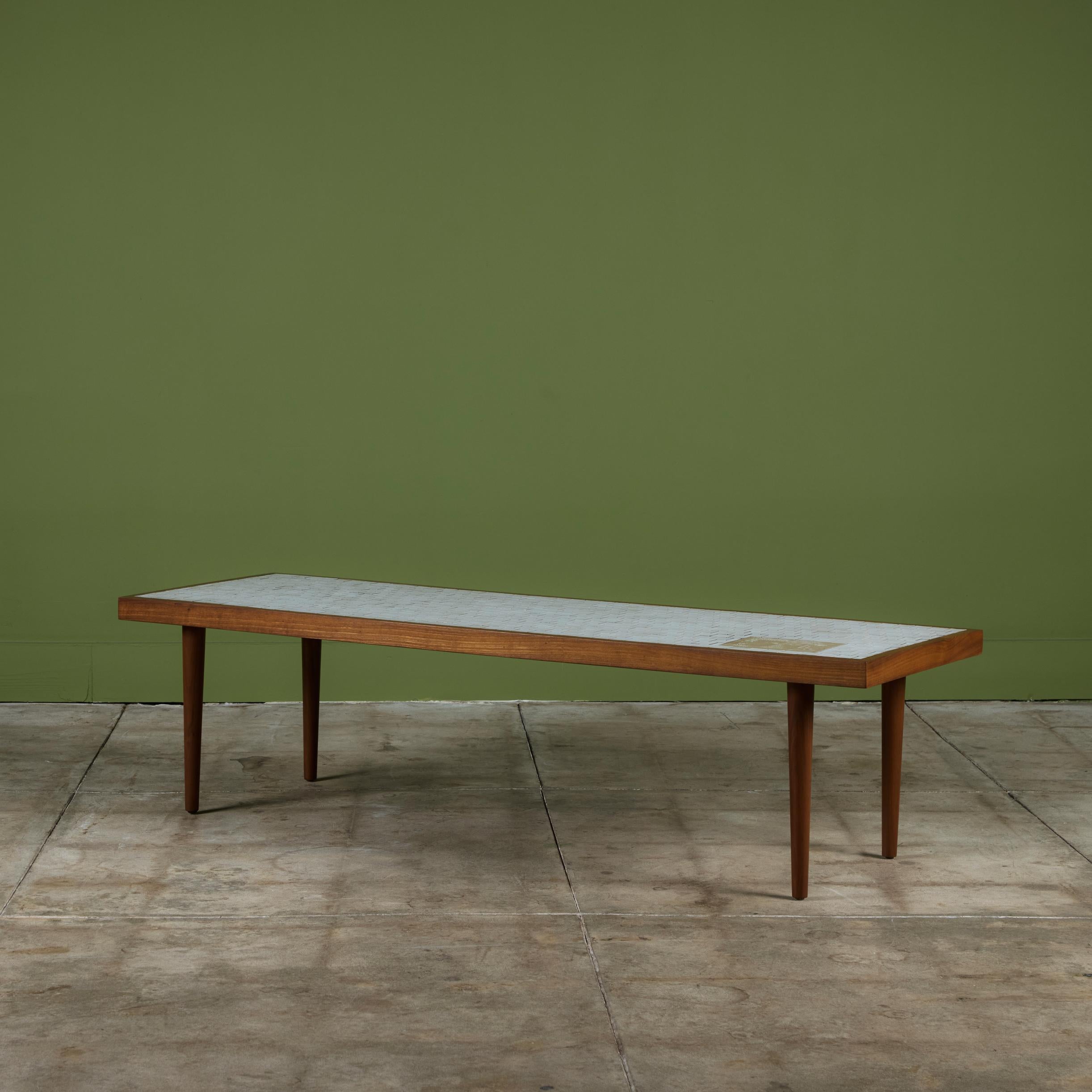 Gordon & Jane Martz Mosaic White Tile Coffee Table 3
