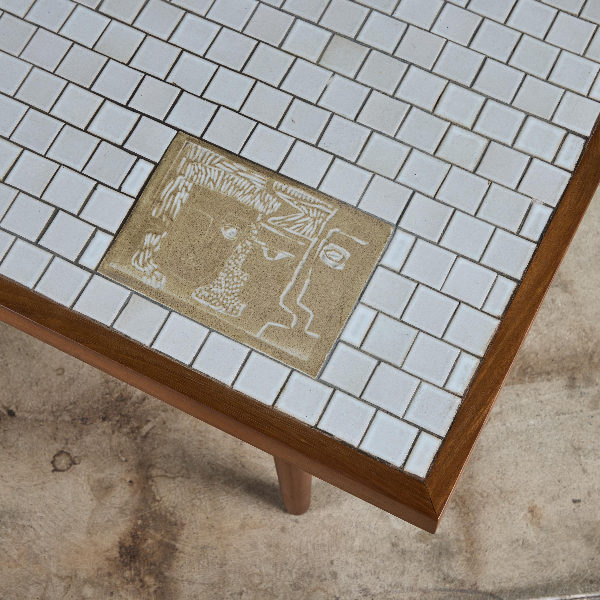 Gordon & Jane Martz Mosaic White Tile Coffee Table 5
