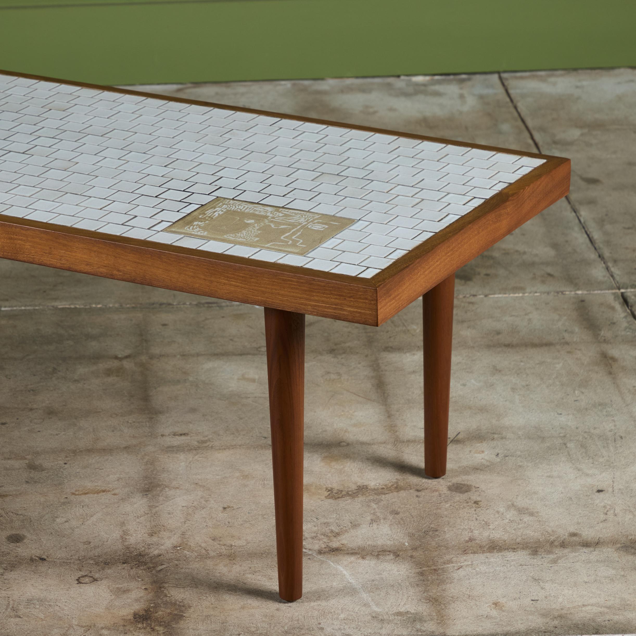 Gordon & Jane Martz Mosaic White Tile Coffee Table 7