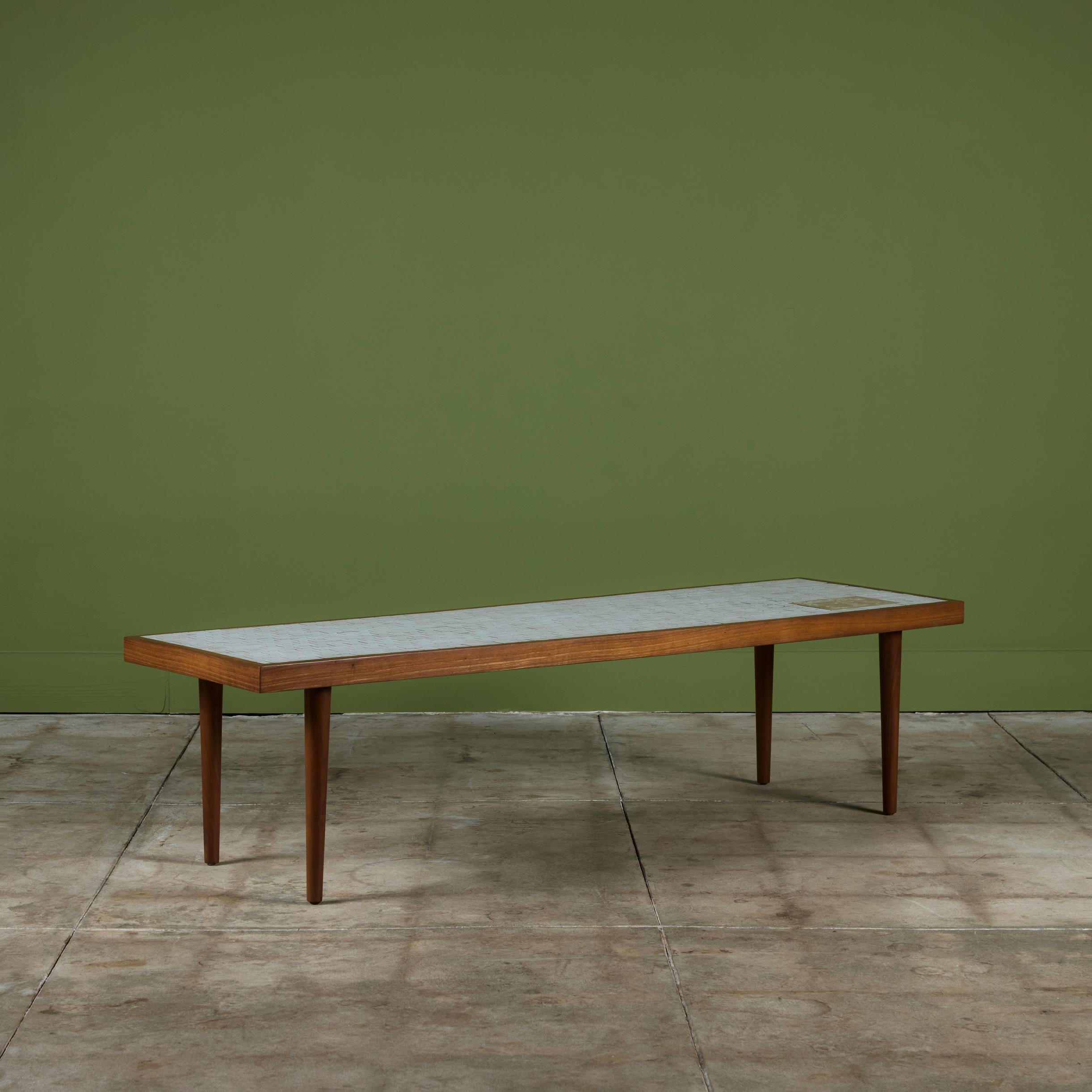 Mid-Century Modern Gordon & Jane Martz Mosaic White Tile Coffee Table