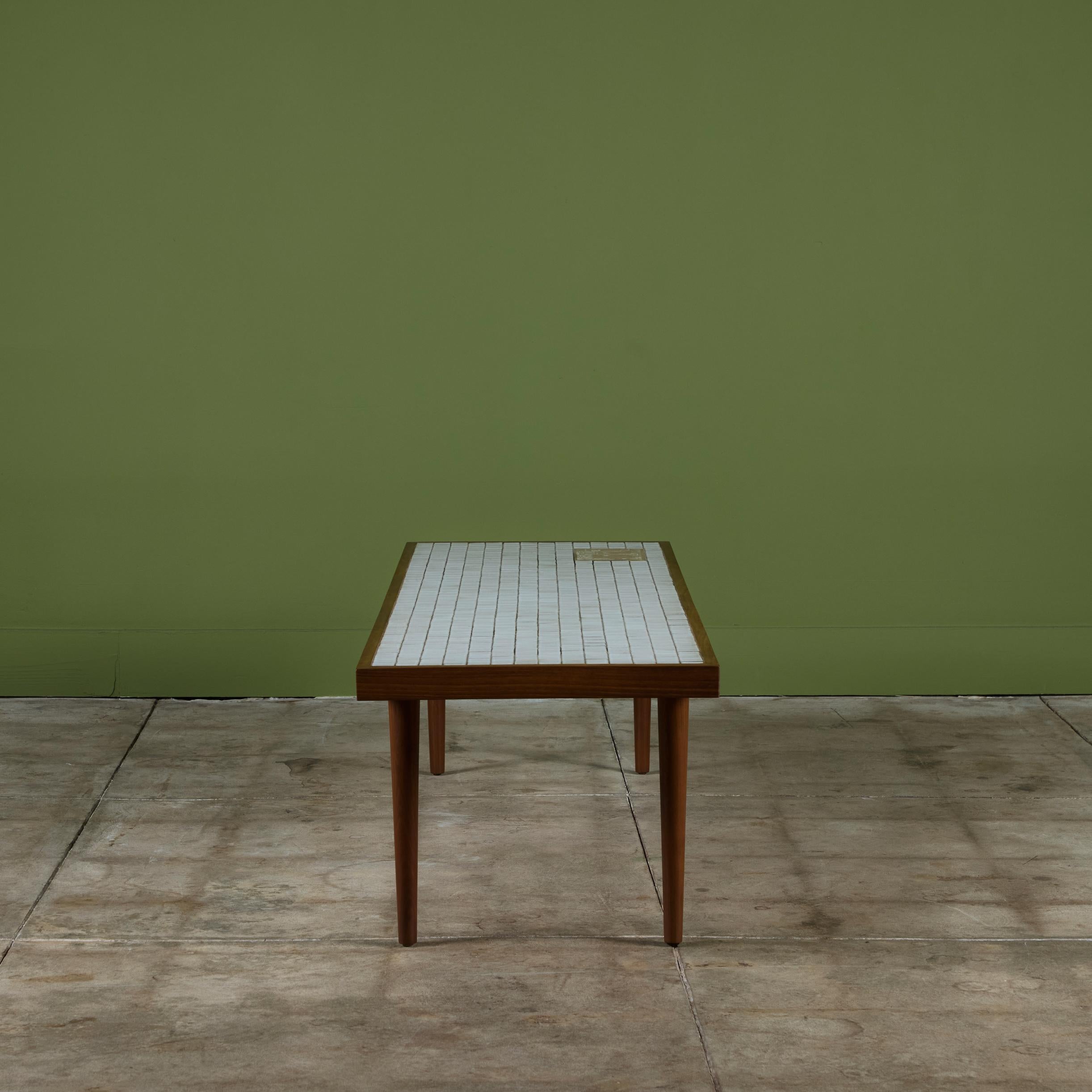 Gordon & Jane Martz Mosaic White Tile Coffee Table In Excellent Condition In Los Angeles, CA