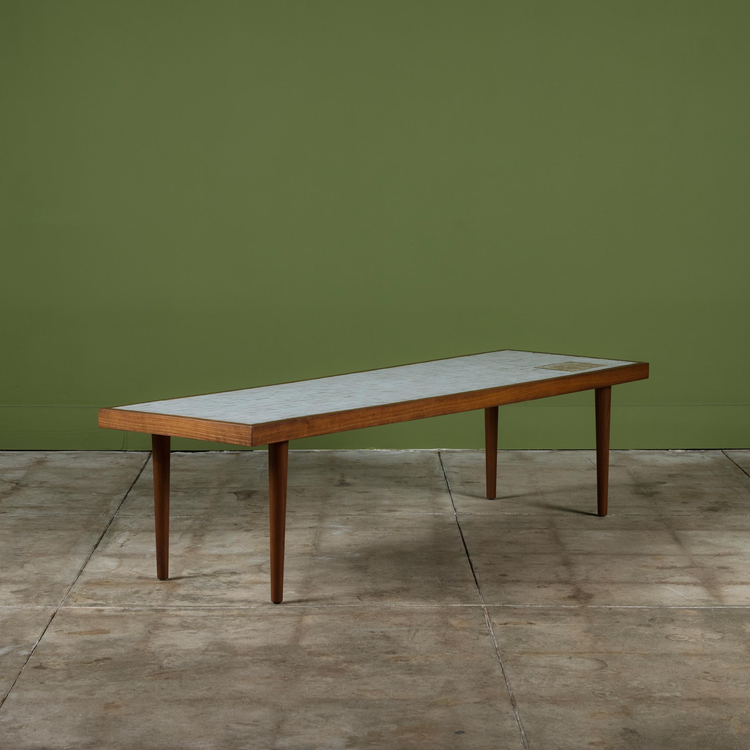 20th Century Gordon & Jane Martz Mosaic White Tile Coffee Table