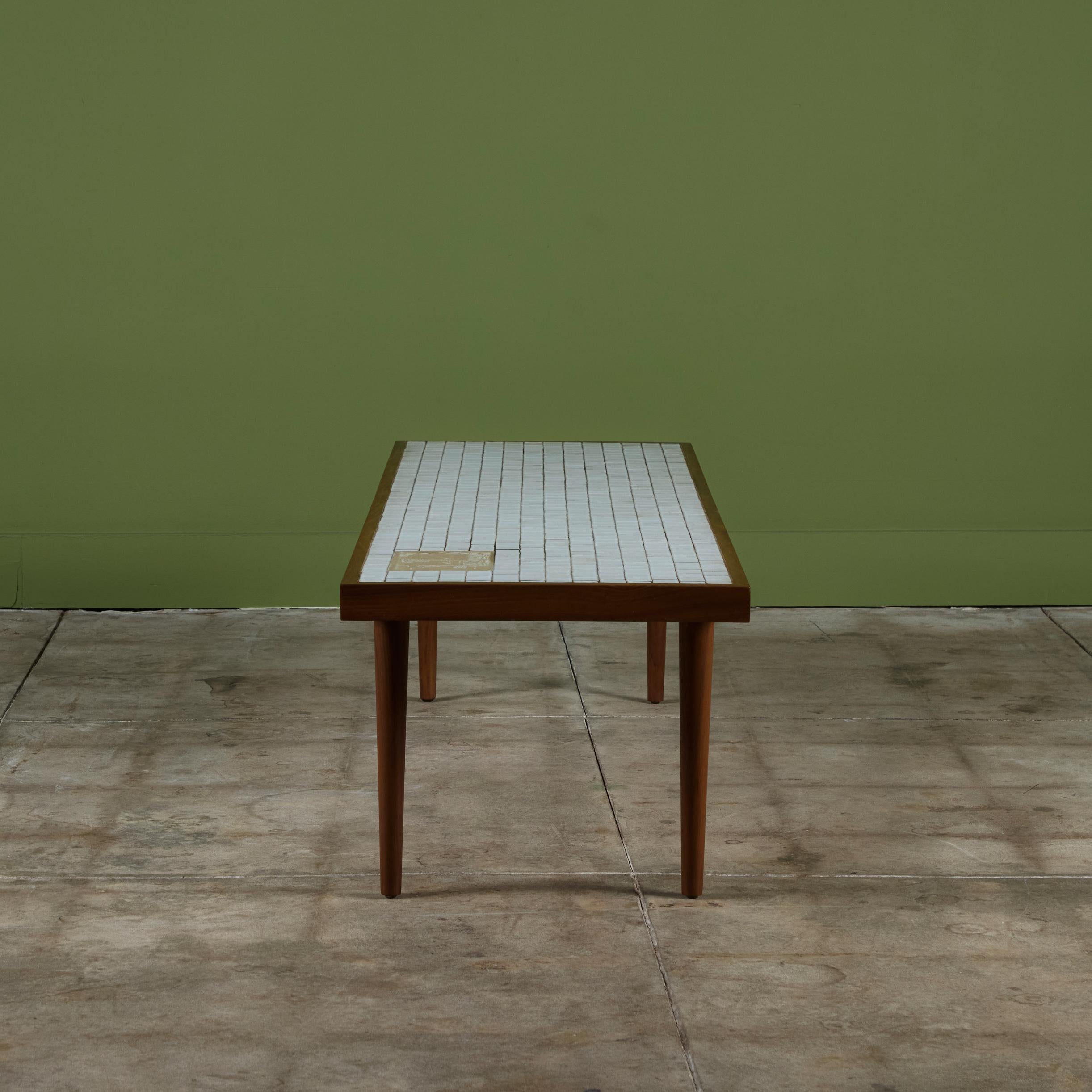 Ceramic Gordon & Jane Martz Mosaic White Tile Coffee Table