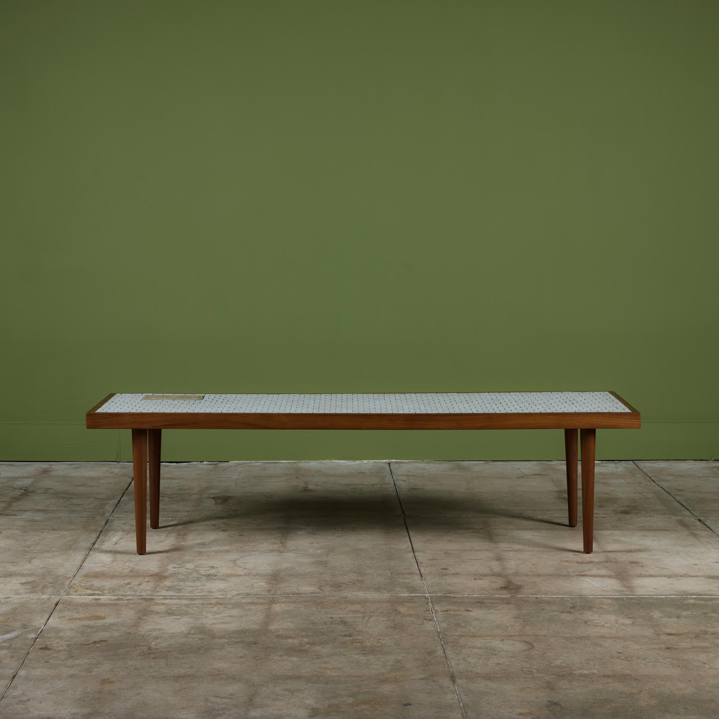 Gordon & Jane Martz Mosaic White Tile Coffee Table 1