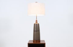 Gordon & Jane Martz Olive Green Ceramic Table Lamp for Marshall Studios