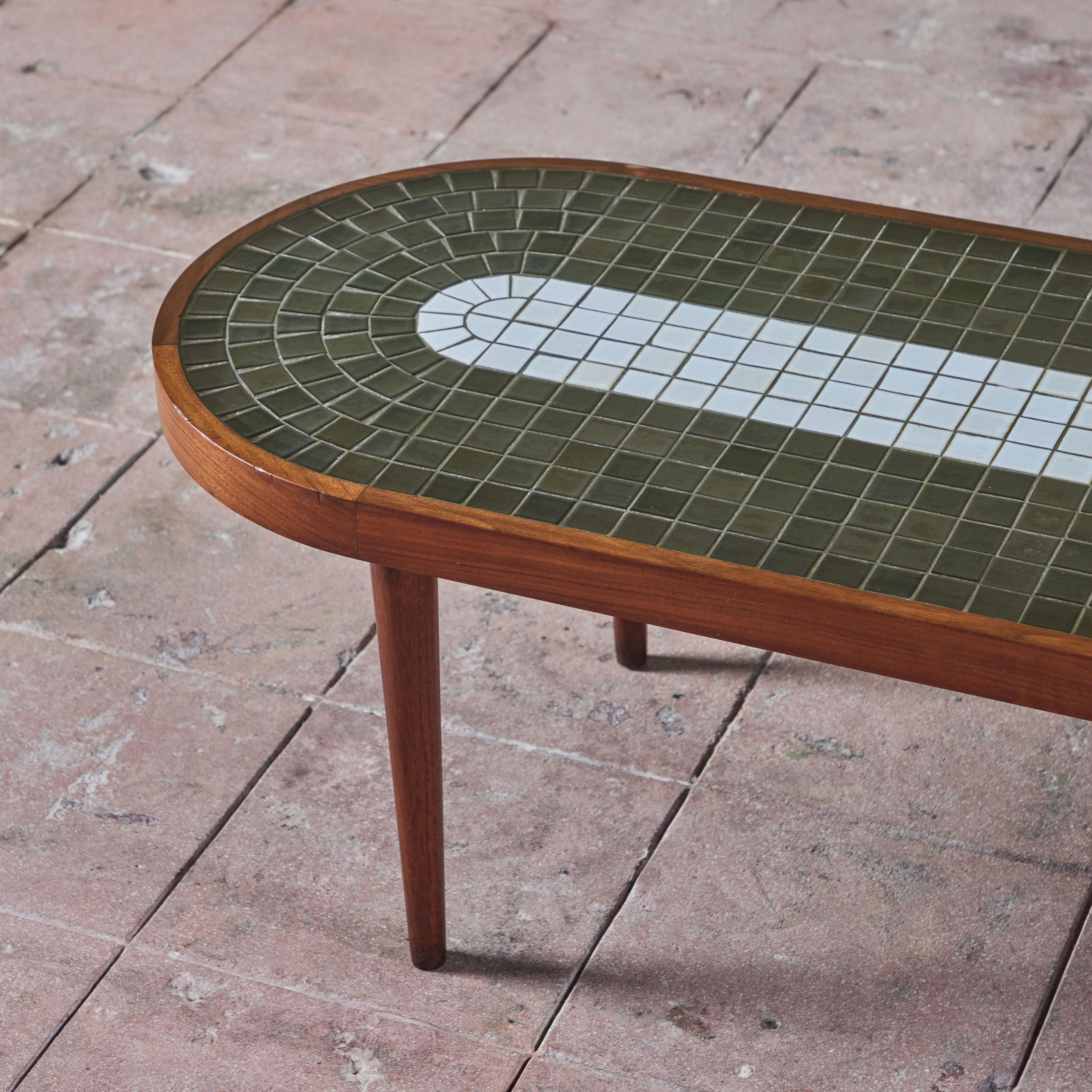 Gordon & Jane Martz Oval Mosaic Tile Coffee Table For Sale 3