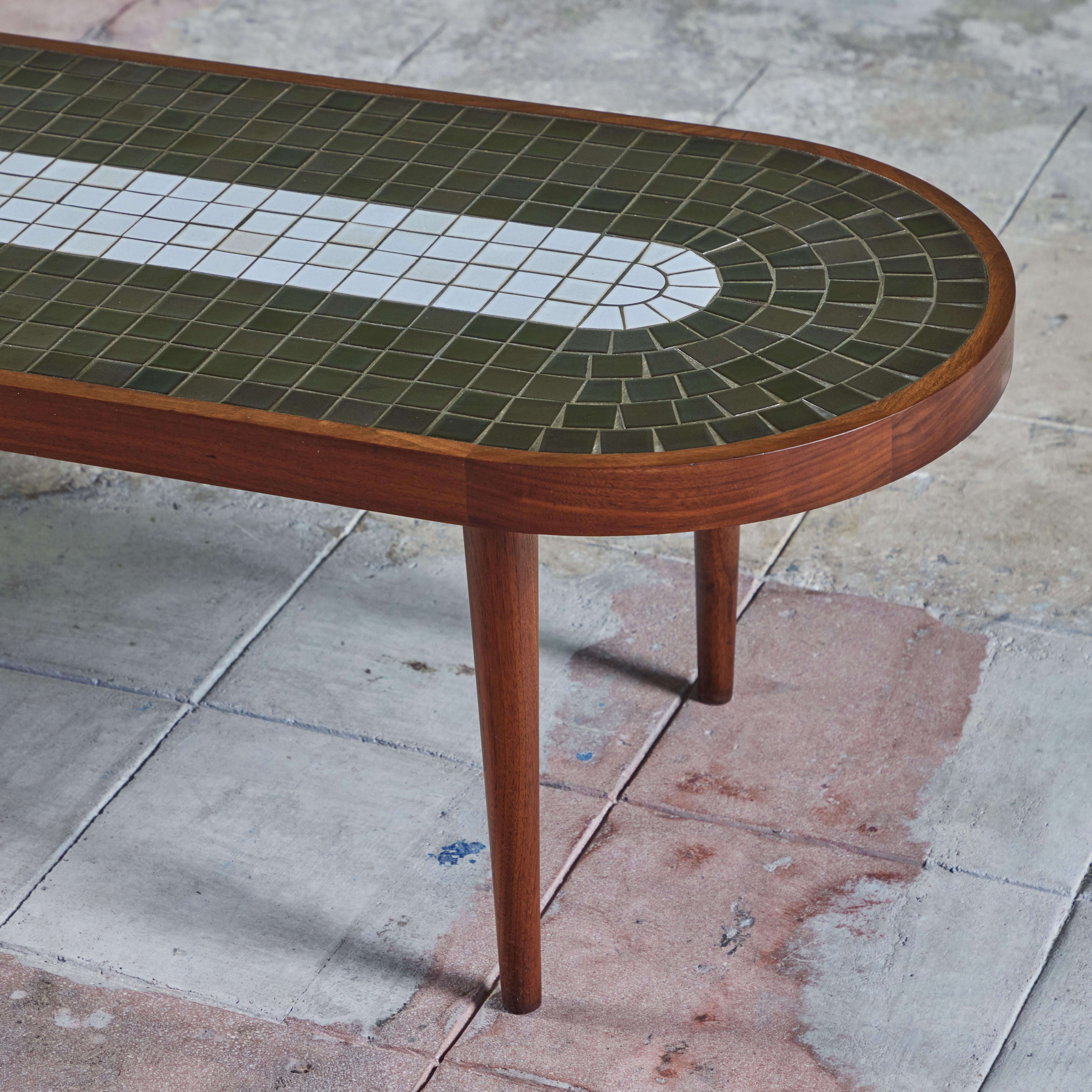 Gordon & Jane Martz Oval Mosaic Tile Coffee Table For Sale 6